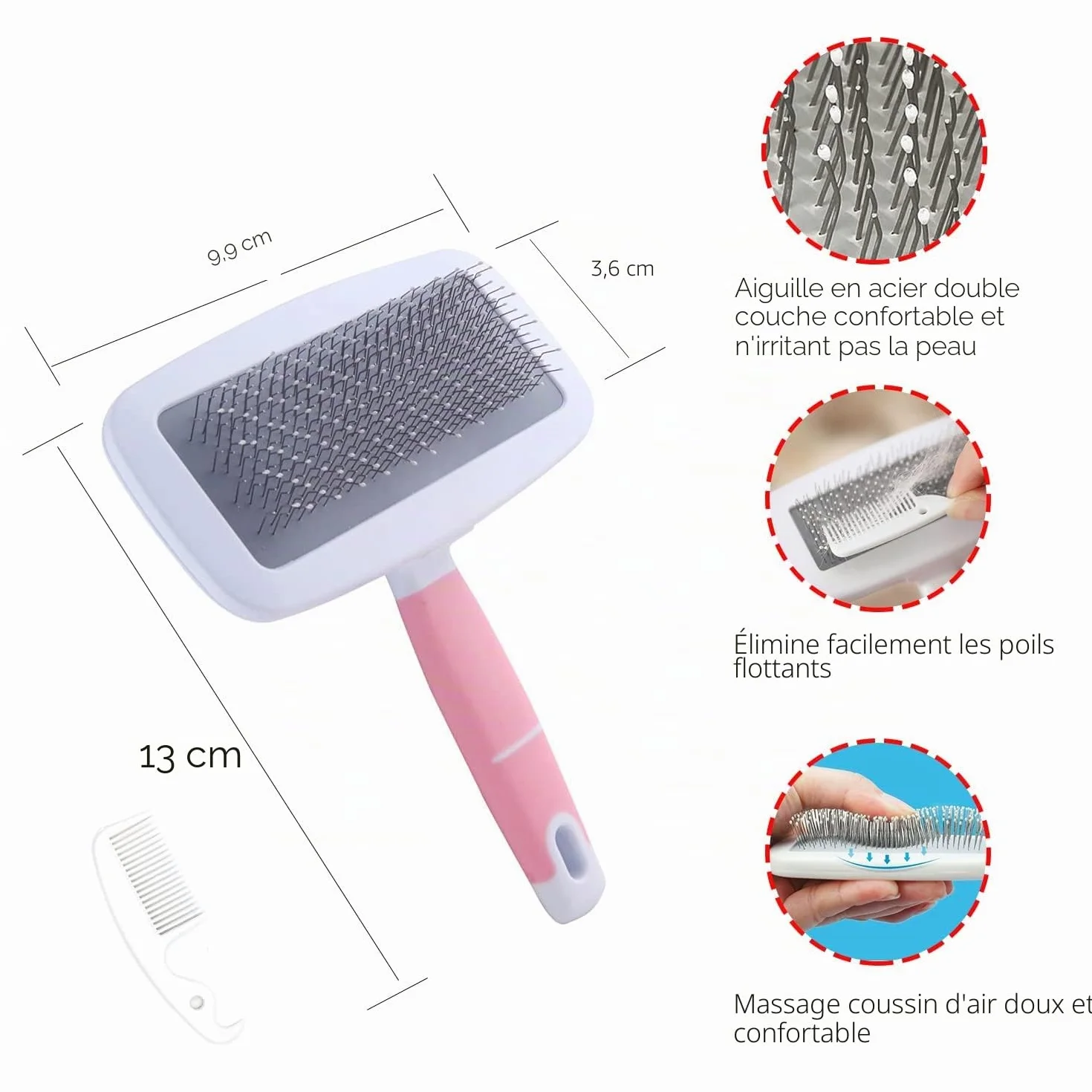 Kit de toilettage pour Petits Animaux Brosse Gant Peigne Coupe-Ongles Lapin