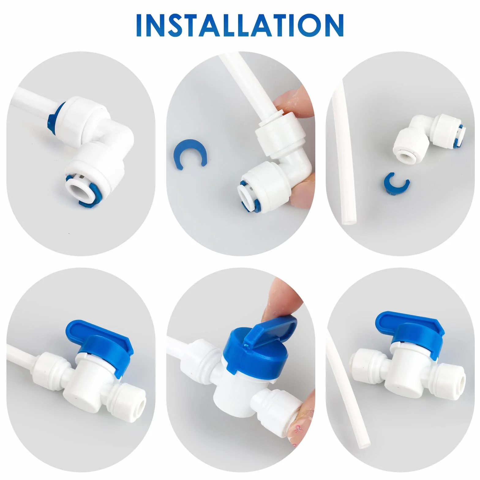 Kit de Raccordement D'eau pour Réfrigérateur de 15m, Tuyau D'alimentation en Eau Tube de Filtre Pièces et Accessoires, Matériau POM Tuyau Frigo Alimentation en eau pour Réfrigérateurs,Aquarium（1/4"）