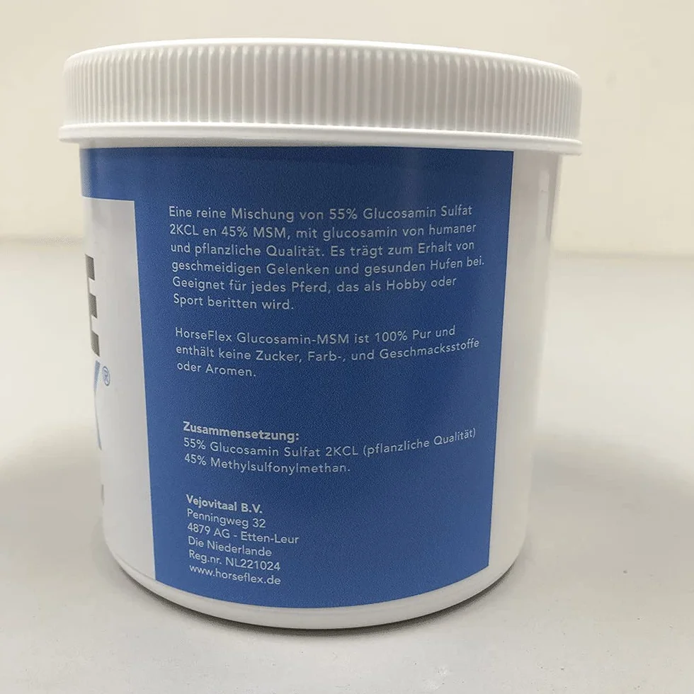Poudre de glucosamine MSM pour chevaux 1000 grammes soutien articulations sabots