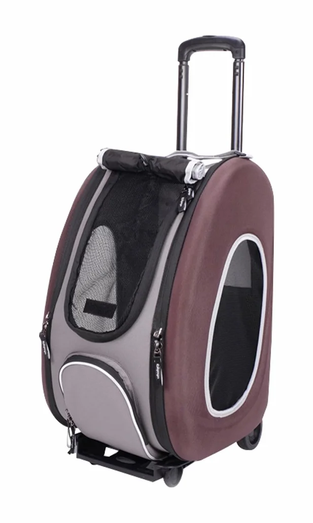 Ibiyaya Poussette pour Animal Domestique Multifonction 5 en 1 Marron