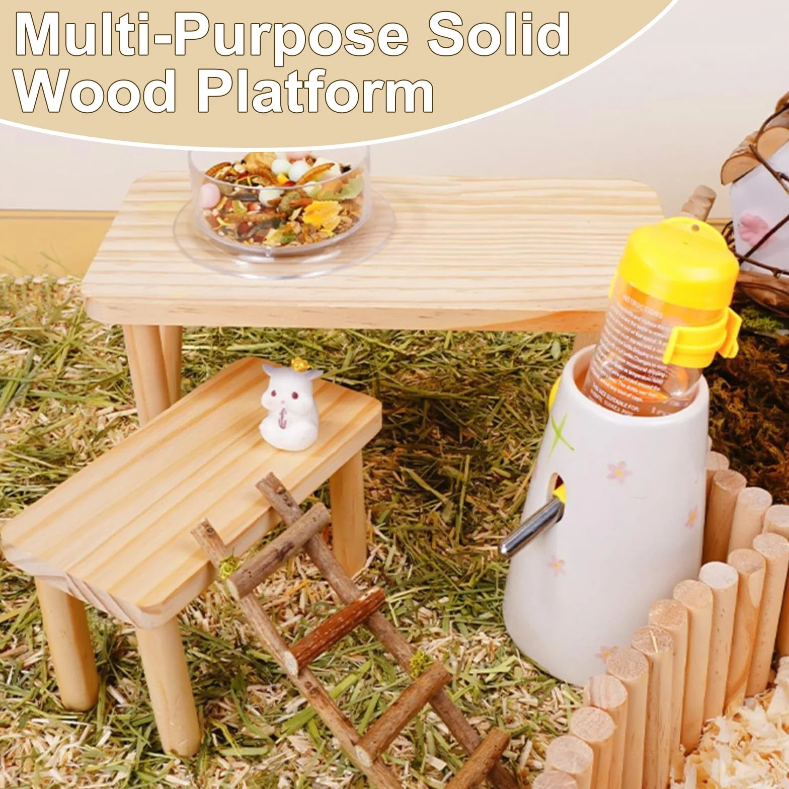2 PièCes Plateforme pour Hamster - Plateforme d'escalade pour Hamster - comme DéCoration pour La Cage de Votre Animal,Adapté à La Plupart des Cages,Adapté Aux Hamsters,HéRissons