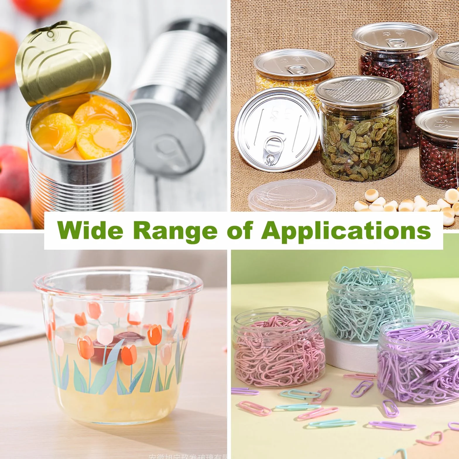 Couvercle Boite de Conserve 12 Pièces 3 Tailles Transparent pour Conservation Aliments