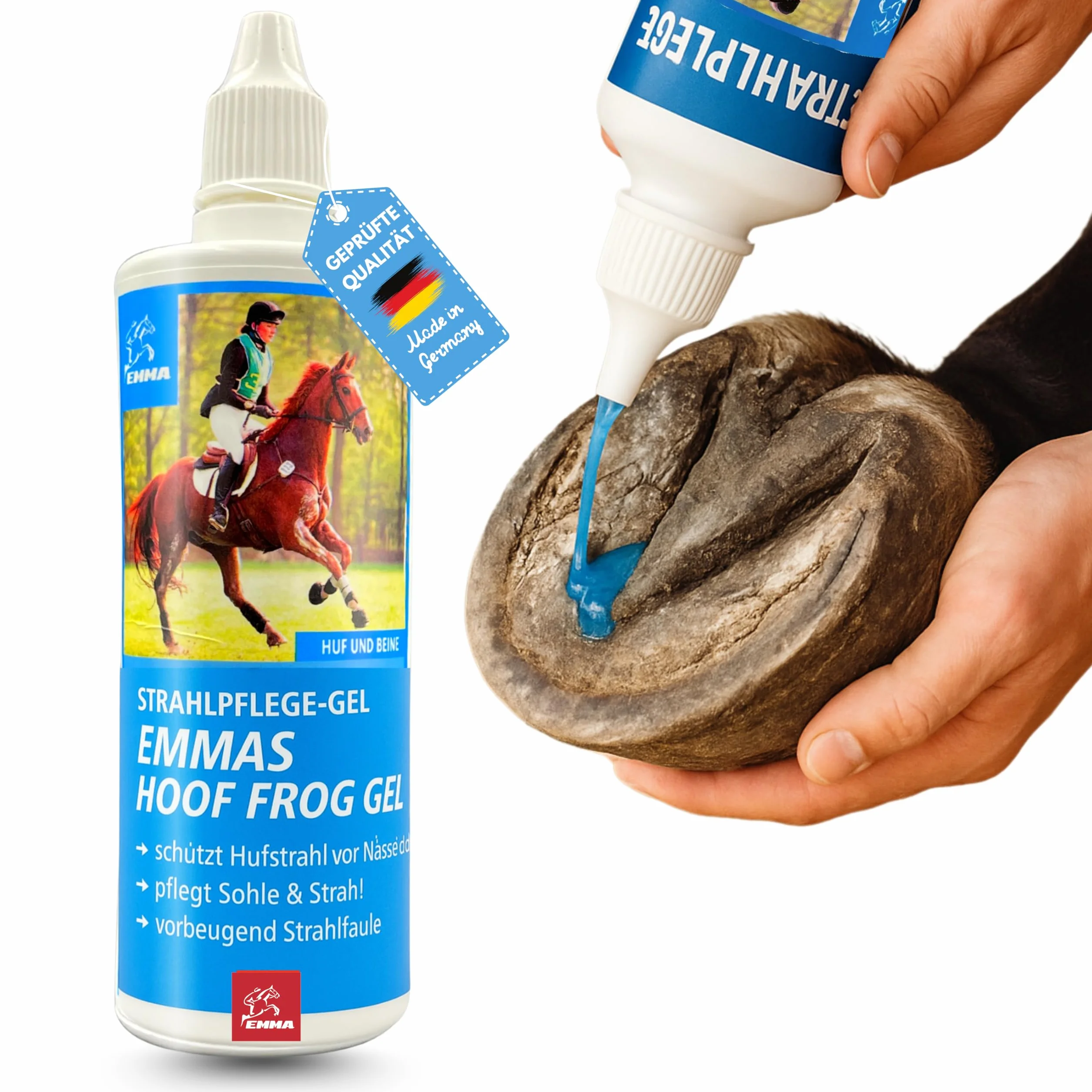 Soin de la fourchette pour chevaux I Protection de la fourchette Soin du sabot I Sabot, fourchette, semelle I Gel de fourchette I Prévention de la pourriture de la fourchette I contre l'humidité 100ml