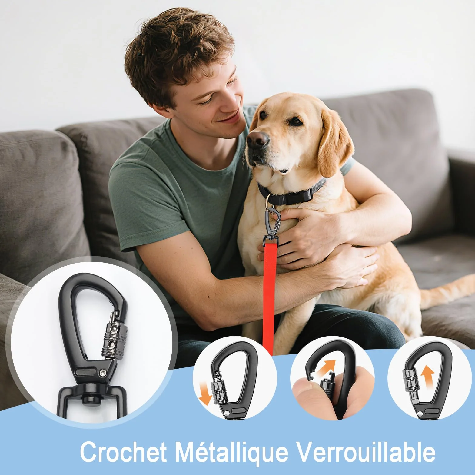 Longe pour Chien 1,8M-30M Laisse de Dressage étanche pour Chiens