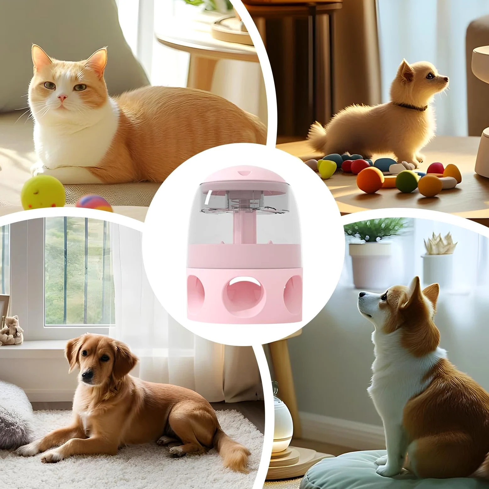 Jouet À pour Chien,Distributeur de Croquettes | Antiglouton et Résistant | Distributeur de Nourriture Antidérapant | Intérieur Extérieur