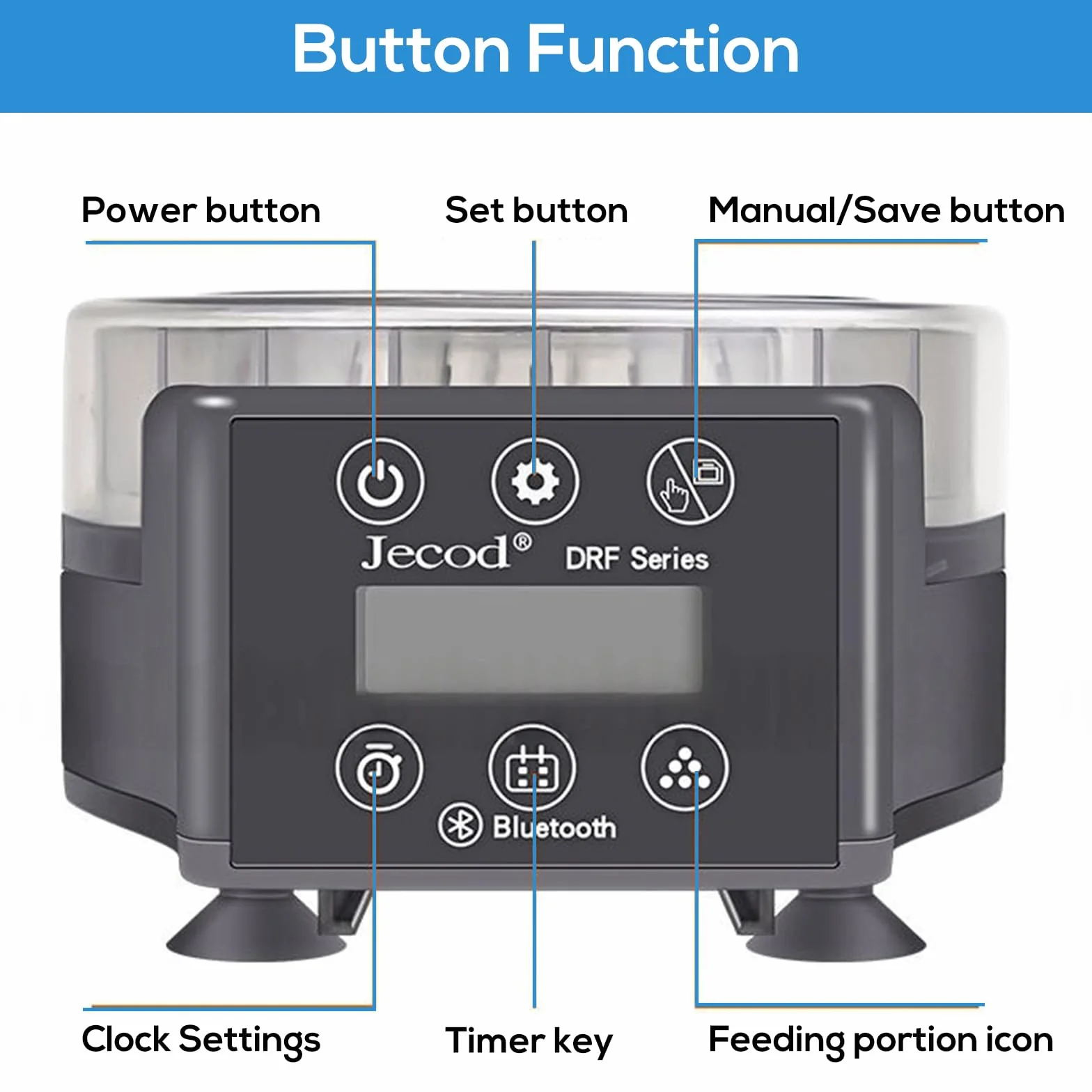Distributeur automatique de nourriture pour aquarium 140 ml avec minuterie