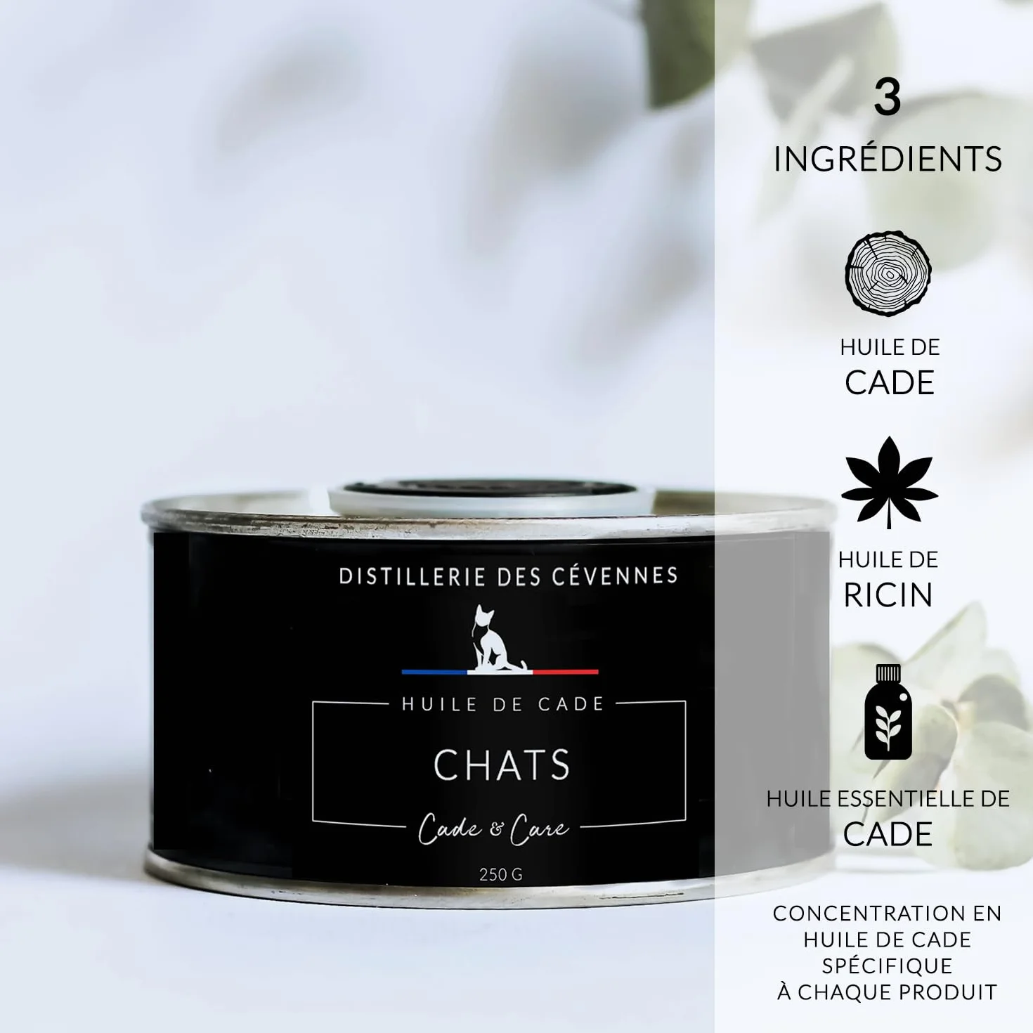 Huile de Cade pour Chats 250g Distillerie des Cévennes Fabriquée en France