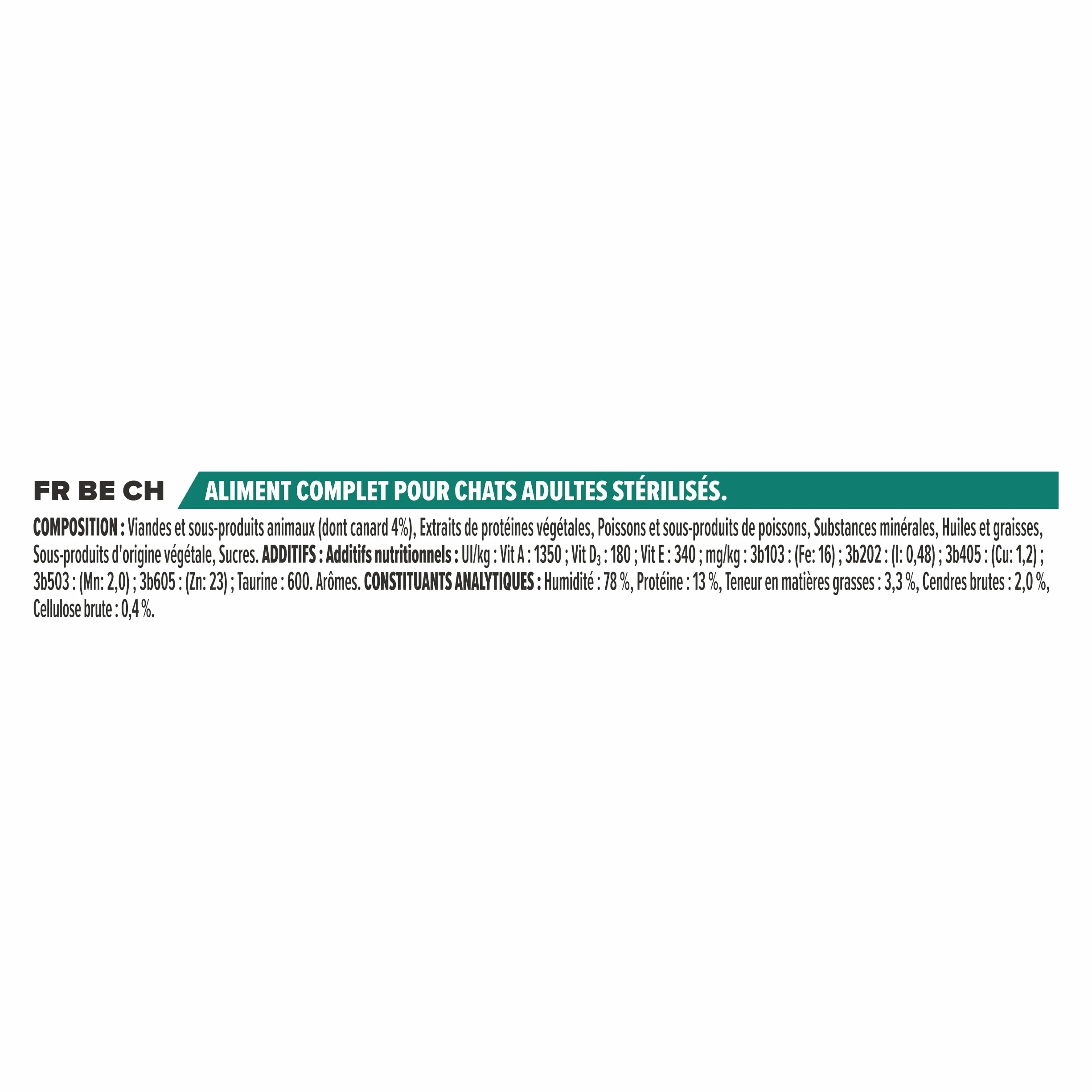 PRO PLAN Adulte Stérilisé Maintenance Canard en Sauce 10x85g