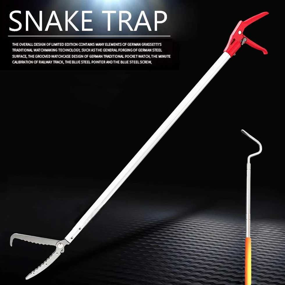 Pince à serpent pour reptiles 43 cm en alliage d'aluminium - Outil de manipulation de la mâchoire large