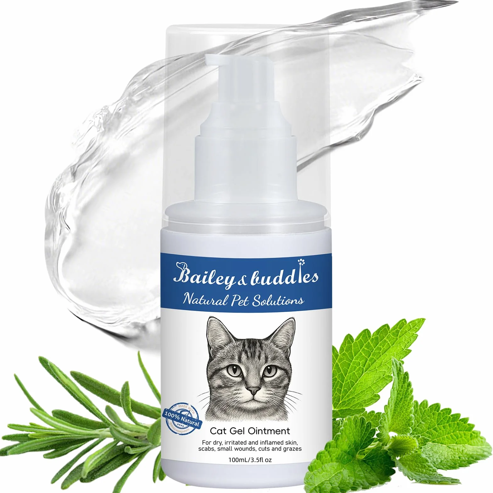 Bailey & buddies Pommade Naturelle pour la Peau de Chat, soulage Peau sèche, démangeaisons, Points Chauds, eczéma et Allergies