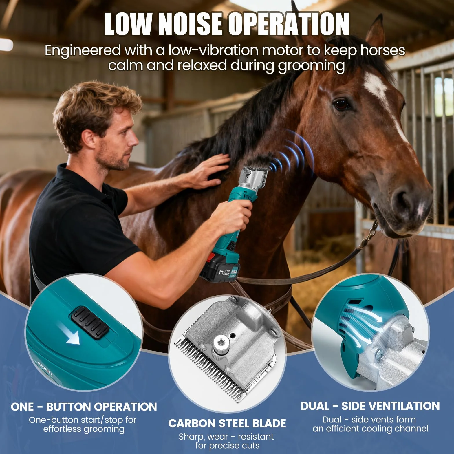 Anbull Tondeuse sans fil chevaux 2 batteries 4Ah 2800 RPM 6 vitesses professionnelle