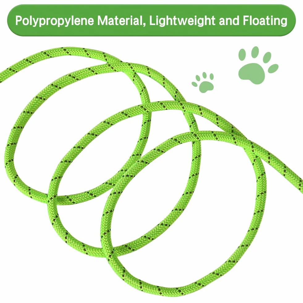 Vivifying Longue Laisse Flottante Réfléchissante pour Chien avec Poignée Souple Vert