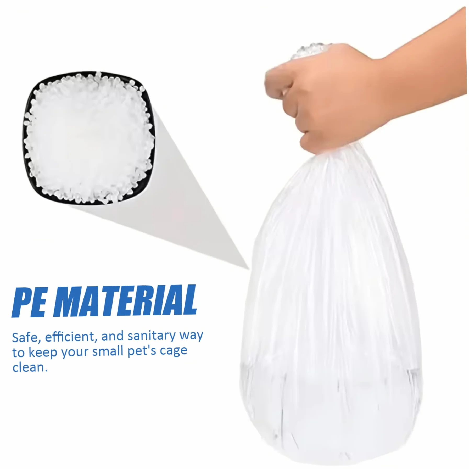 Lot de 100 doublures de cage jetables en plastique transparent pour lapins, petits animaux