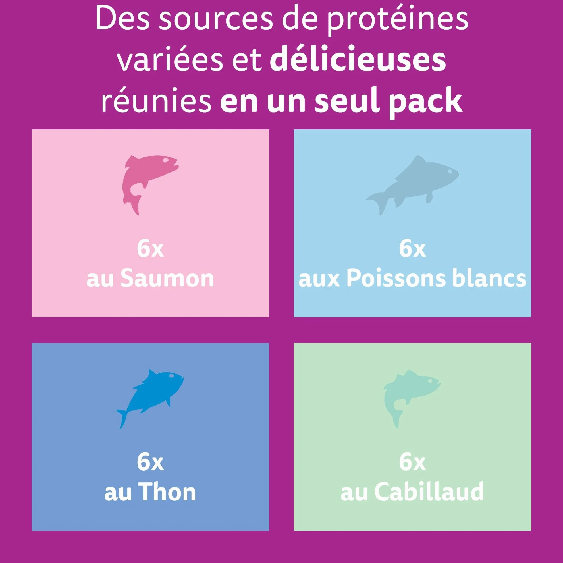 WHISKAS Aliment humide en gelée Chat adulte 24x85g Poissons Favoris Lot de 2 48 Sachets