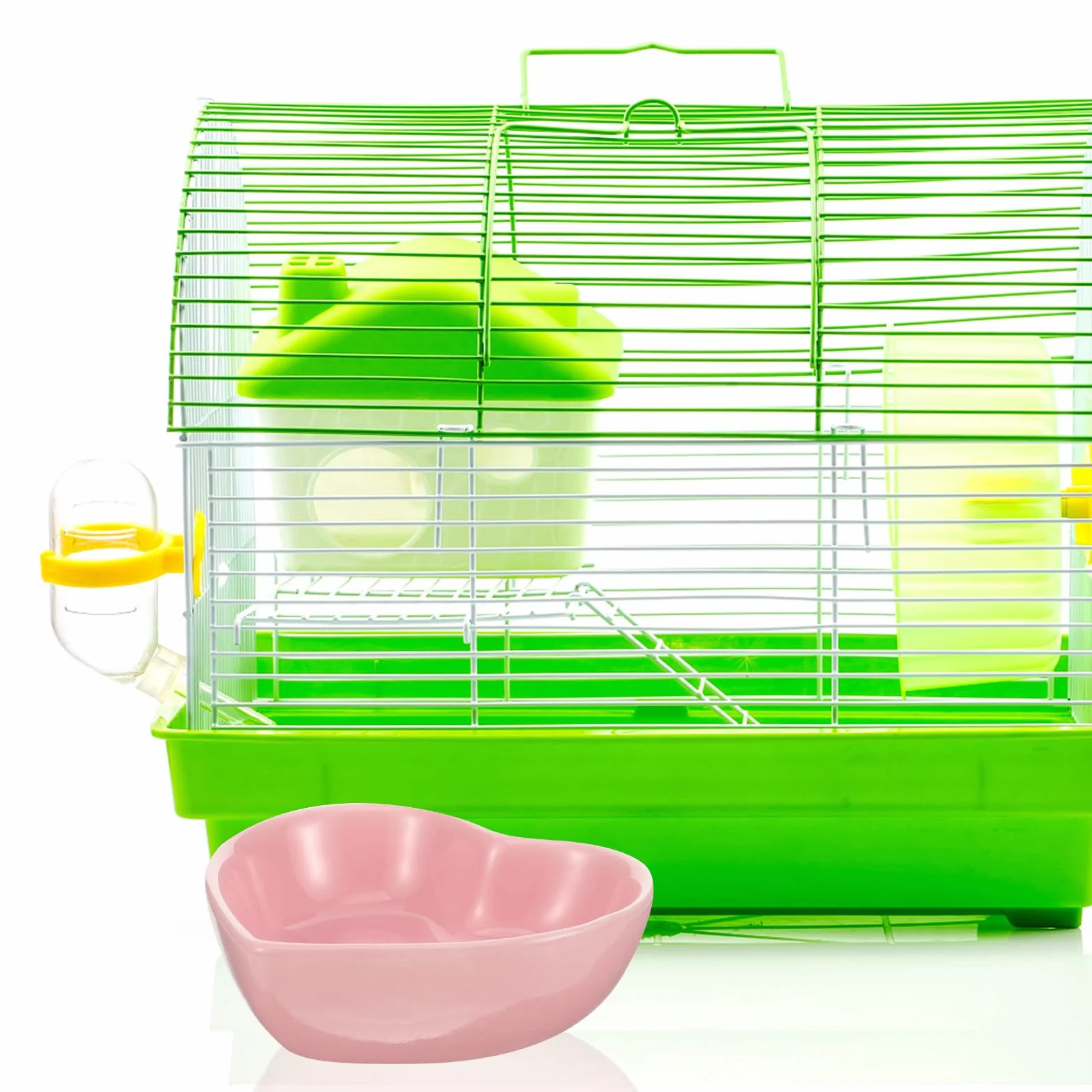 Bol pour Hamster en Céramique Cœur Rose Résistant à l'usure Surface Lisse