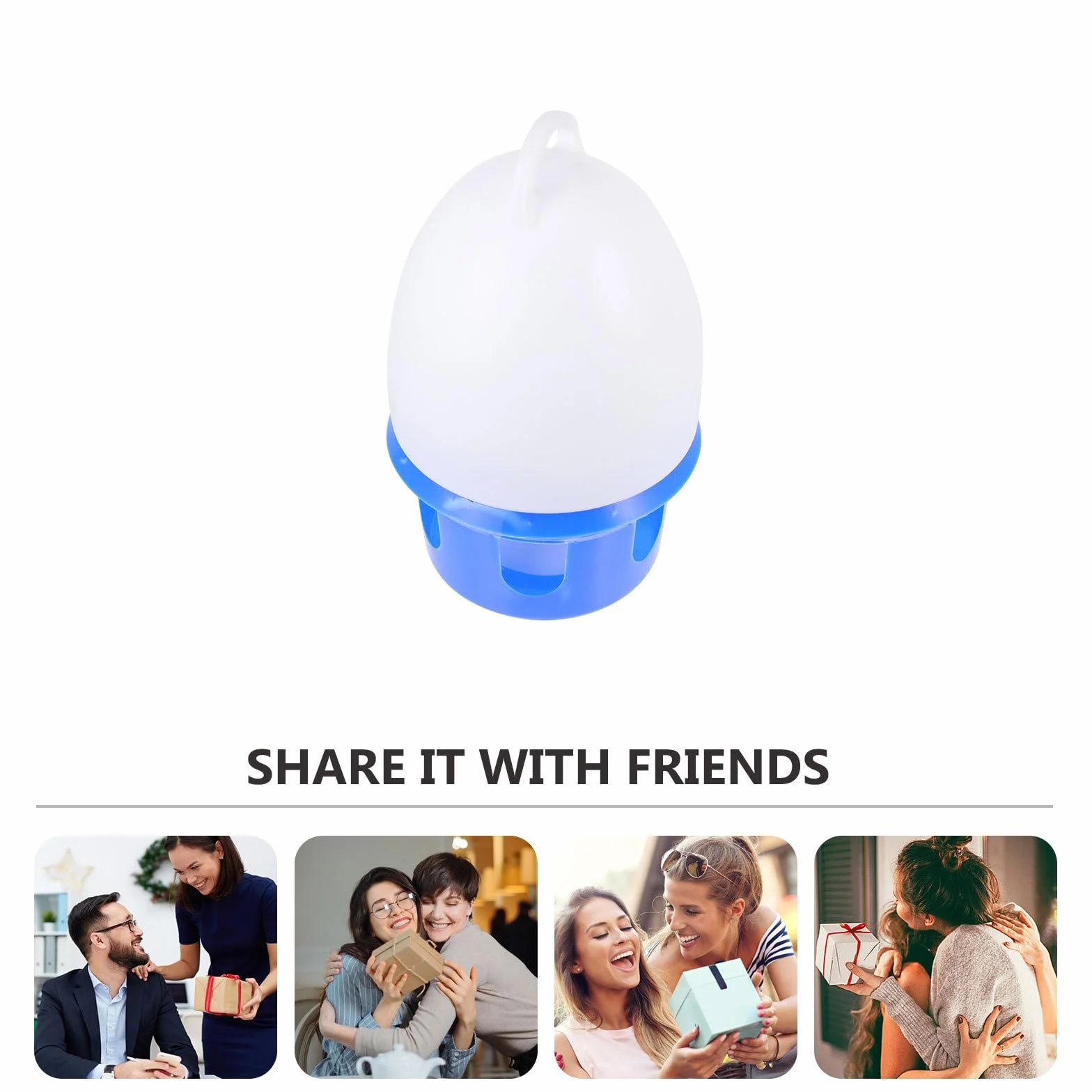 Artibetter Abreuvoir Suspendu pour Pigeons 10l avec Poignée Bleu et Blanc, Distributeur d'eau en Plastique pour Oiseaux