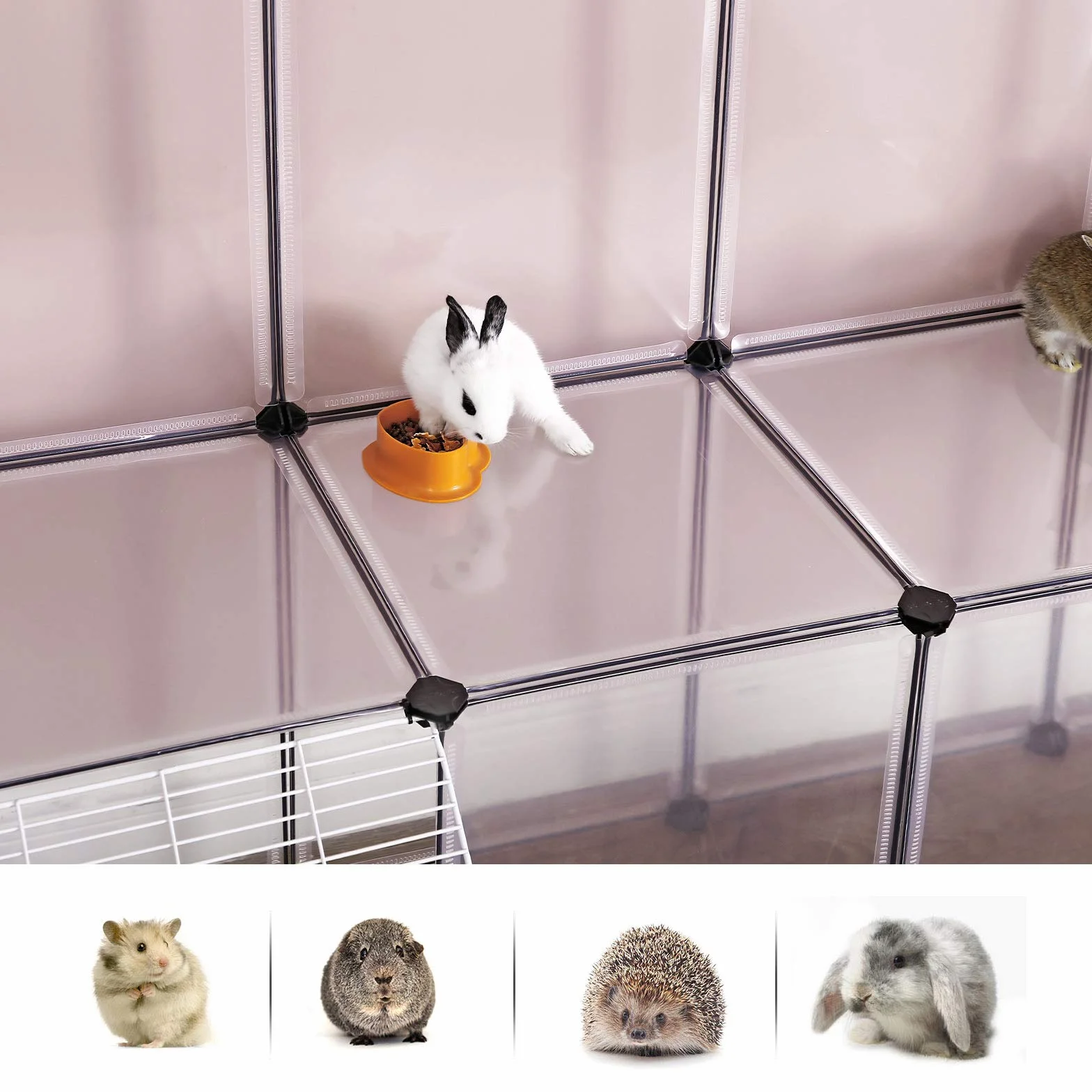 SONGMICS Enclos pour Petit Animal, clôture modulable, Blanc