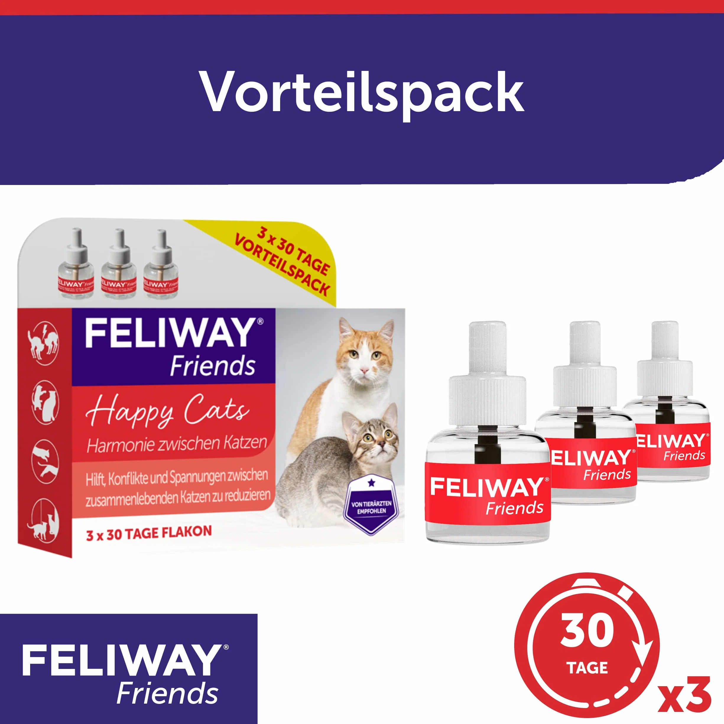 Feliway D89440L Friends 3 x 30 Jours 144 ML