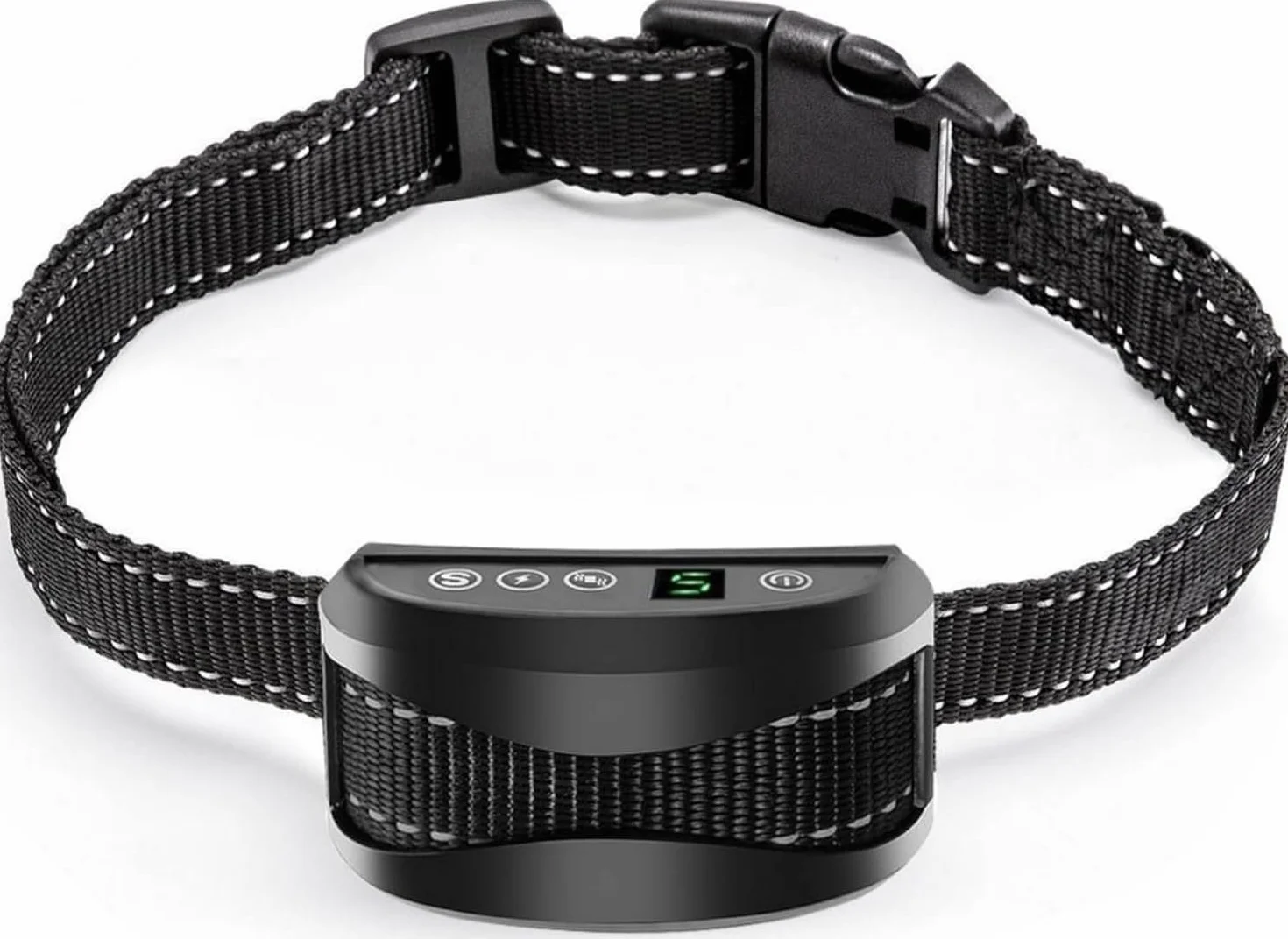 Collier Anti-aboiement Chien 3 Modes Choc Électrique Vibration Sensibilité Batterie Rechargeable Sangle Réfléchissant Réglable