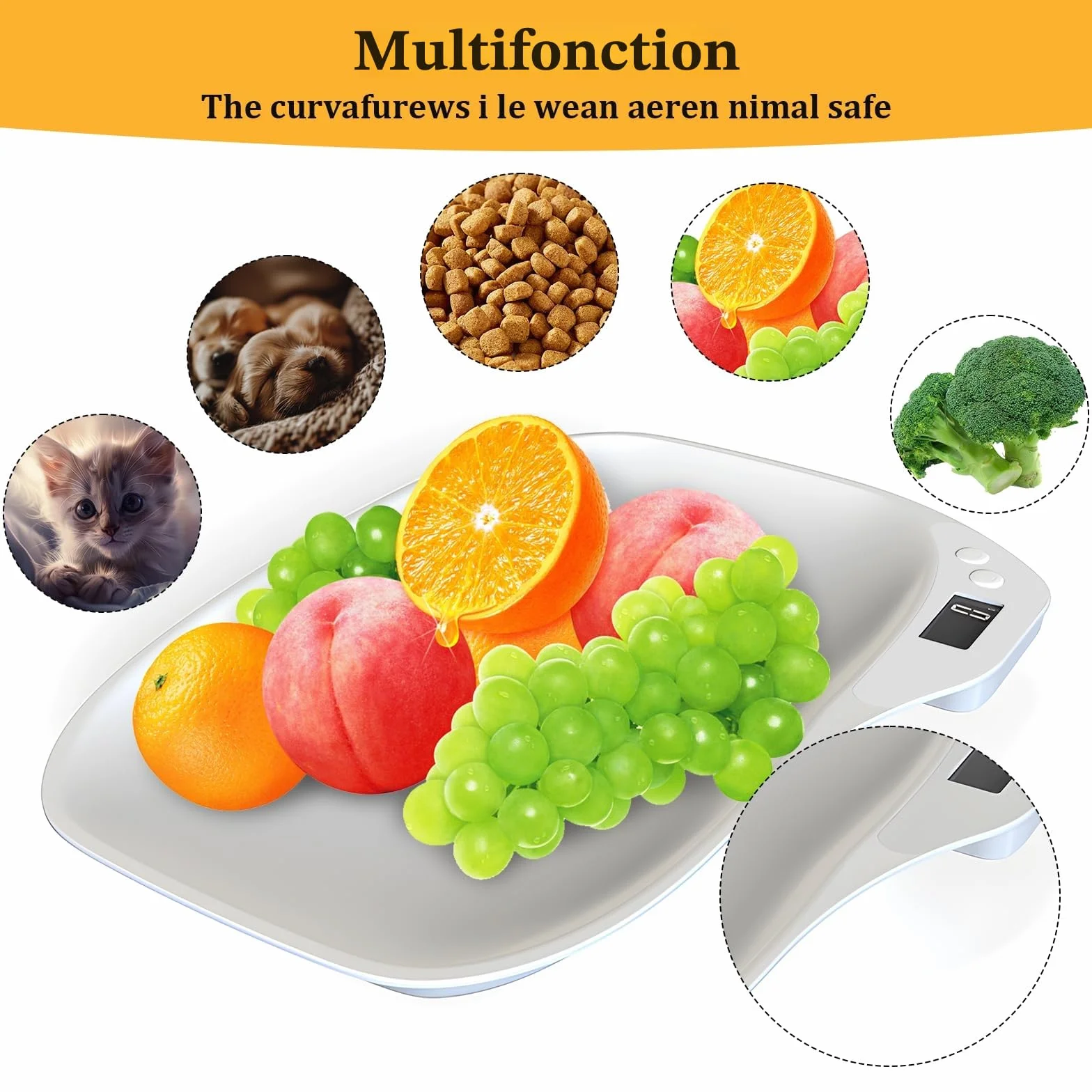 Balance Chat 15kg/1g - Mini Balance Numérique pour Petit Animal avec 3 Modes de Pesée (kg/oz/lb) et Écran LCD