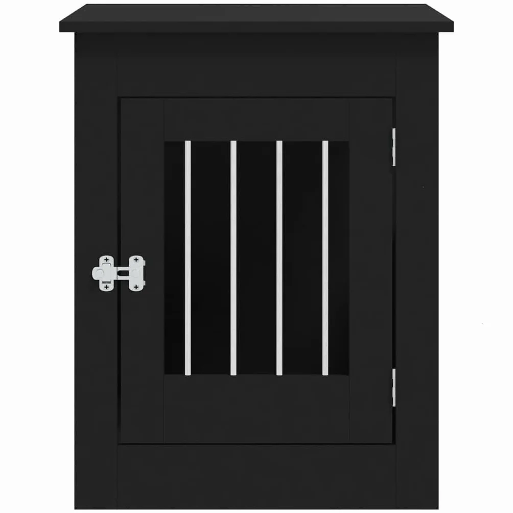 Tidyard Meuble de Cage pour Chiens Noir 55x80x68 cm Bois d'ingénierie, Cage pour Chiens de Petite Taille, Cage pour Chien avec Porte Verrouillable
