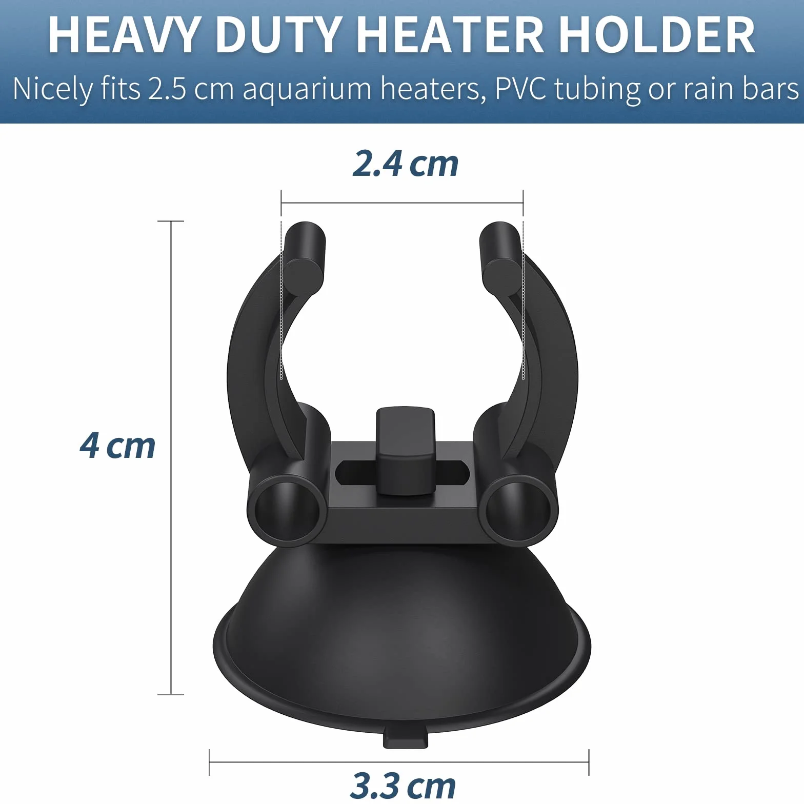 Pawfly Ventouses pour Chauffage d'Aquarium De 3,3 Cm avec Pinces De 2,4 cm Clamps De Fixation pour Canne Chauffante Standard Noire pour Aquariums (Pas pour Les Tubes De Ligne Aérienne), 12 Pièces