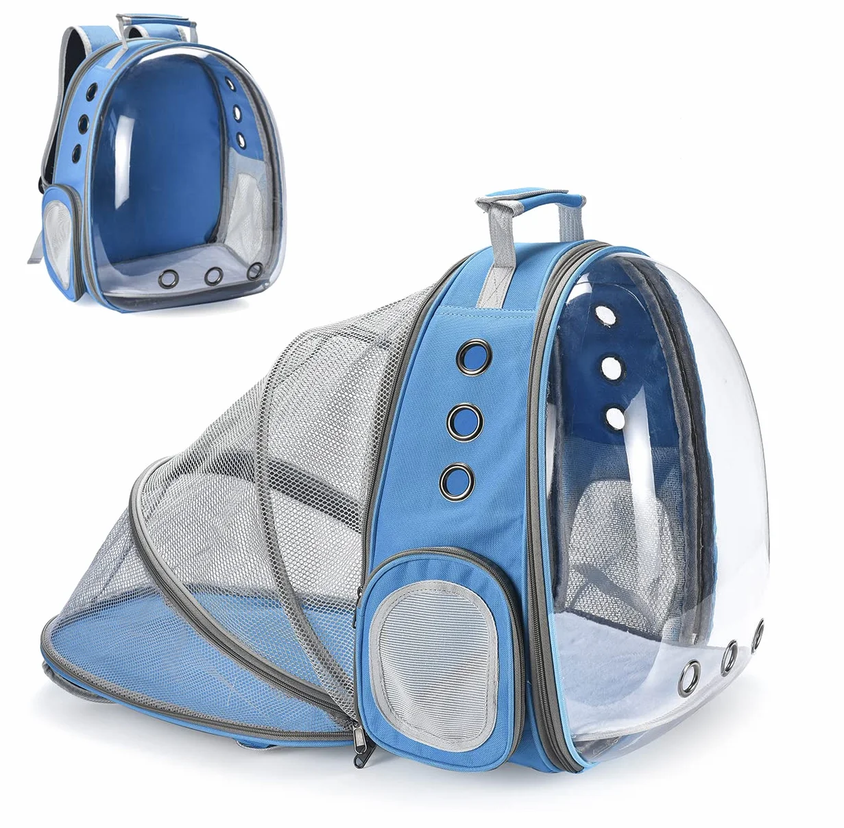 Sac à Dos Chat Chien Transport avec Fenêtre Frontale Transparente et Dos Extensible pour Voyage