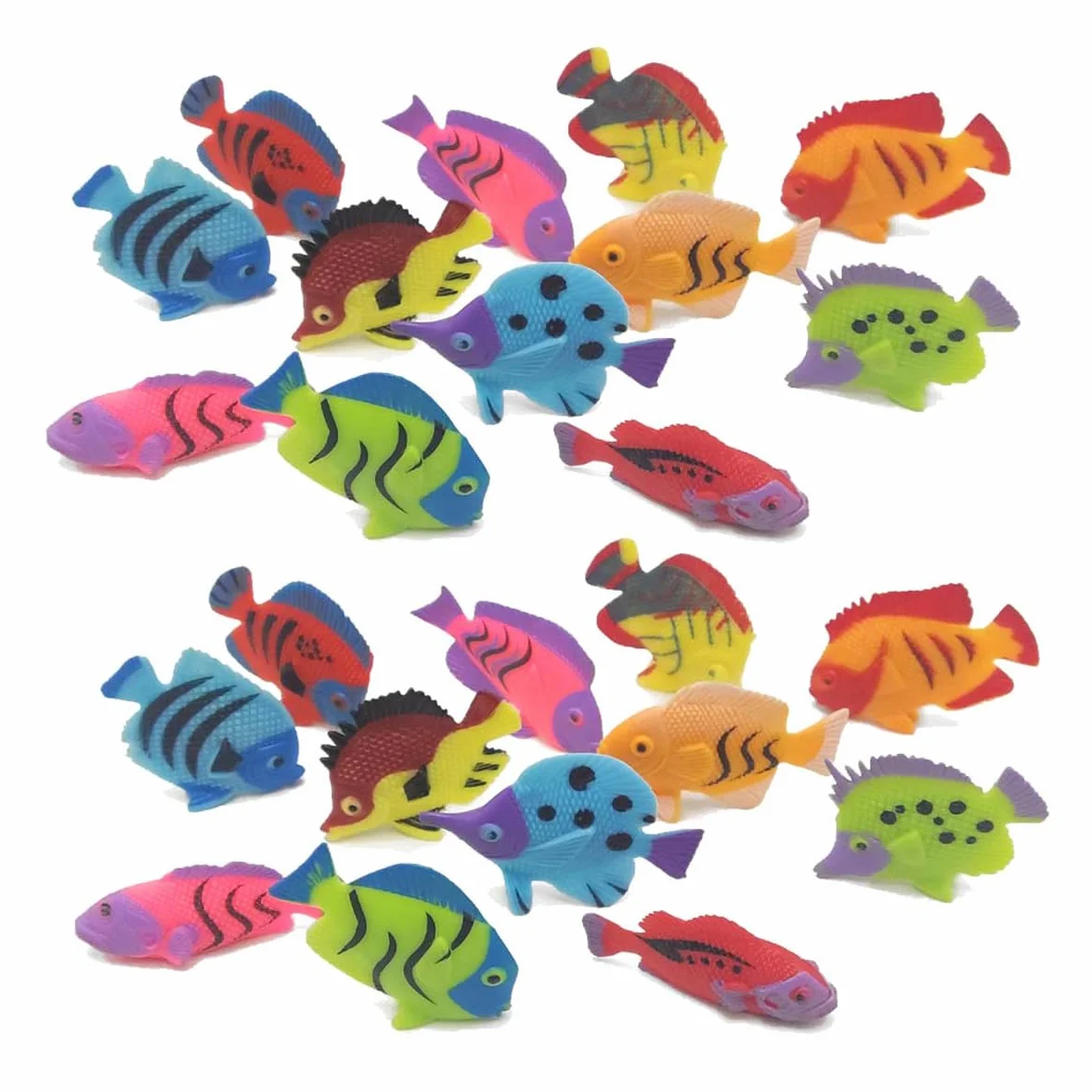 Poissons Artificiels en Mouvement Poissons Flottants en Plastique Ornement de Poisson Réaliste Décorations d'Aquarium (20 Pcs)