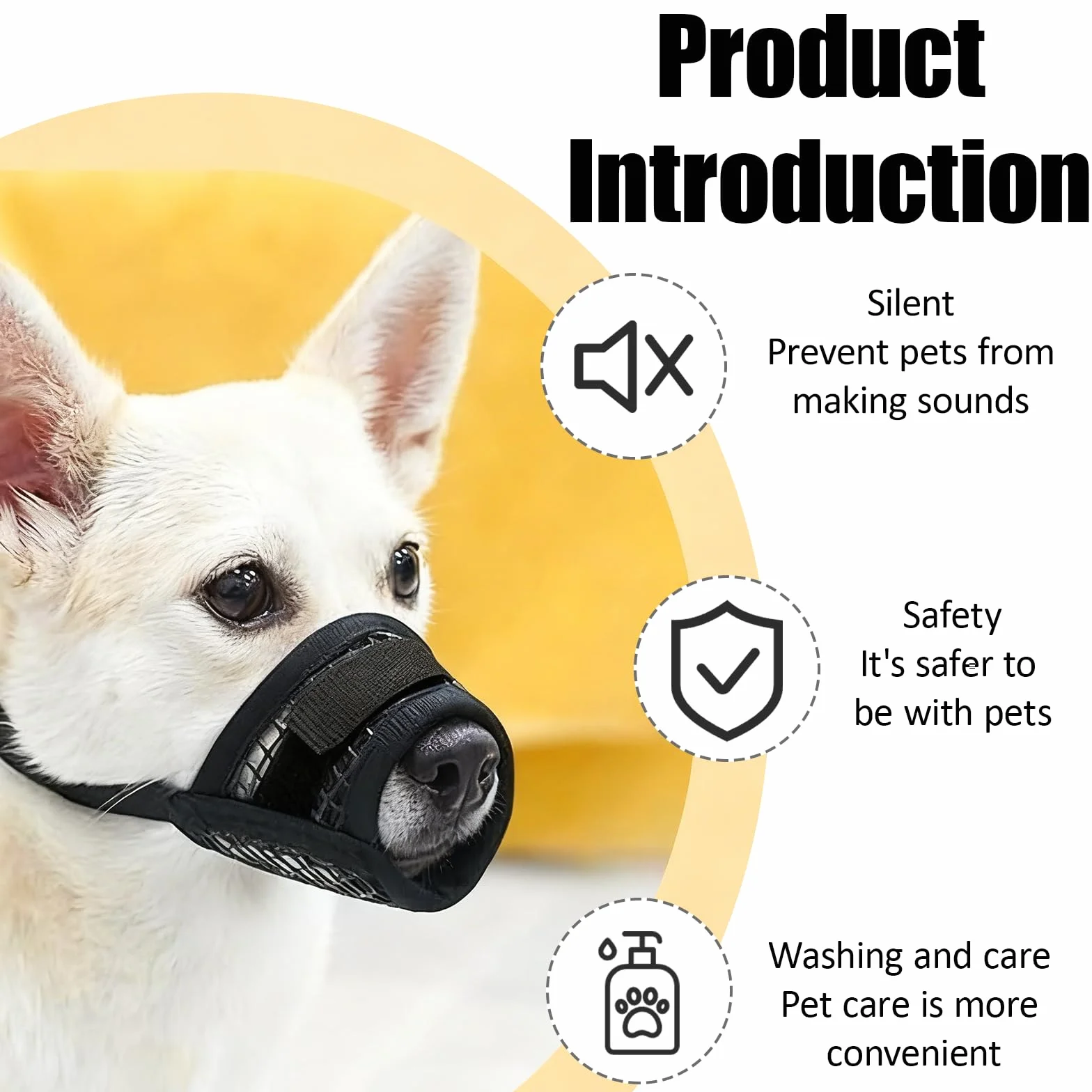 Muselières en Nylon pour Chiens pour Chien en Maille Douce Et Respirante Réglable pour Chiens De Petite Museliere Anti Aboiement pour Toilettage, Mordre Et Mastication S
