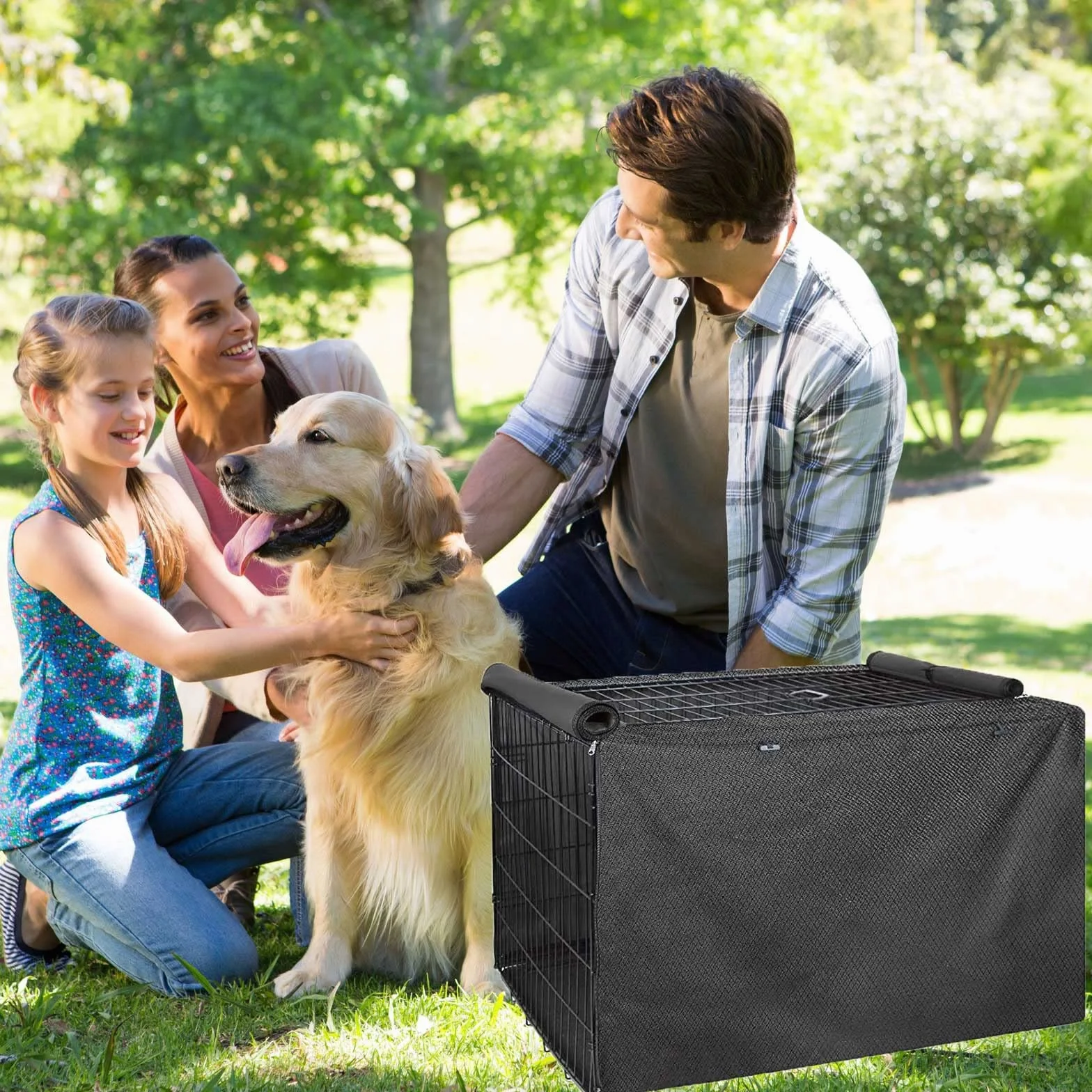 Cage Chien Protection, Tissu Oxford 420D, Multifonctionnelle, Adapte à la Plupart des Caisses
