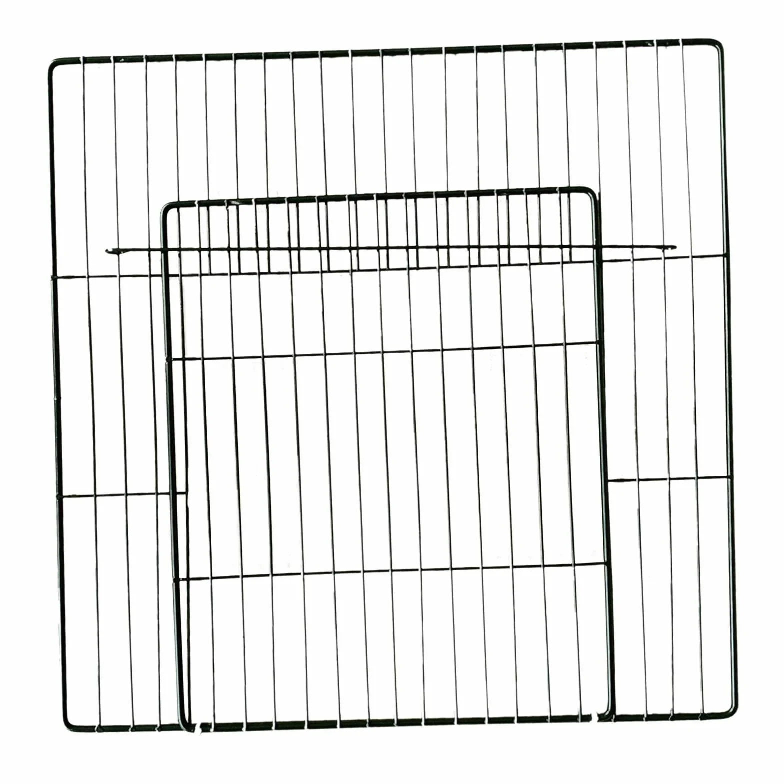MagiDeal Porte de Parc Portable pour Animaux, Panneaux Métalliques en Fer Cage Bricolage, Clôture Extensible Grille Noire