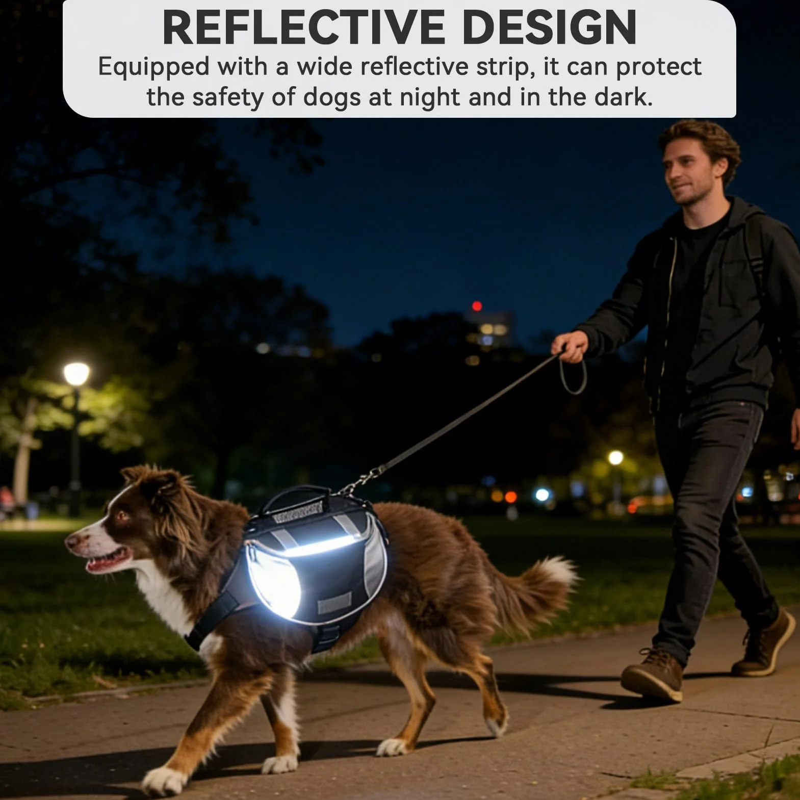 Doggy Backpack Harnais Sac À Dos De Randonnée Pour Chien, Sac De Selle Avec Poches Latérales M Noir