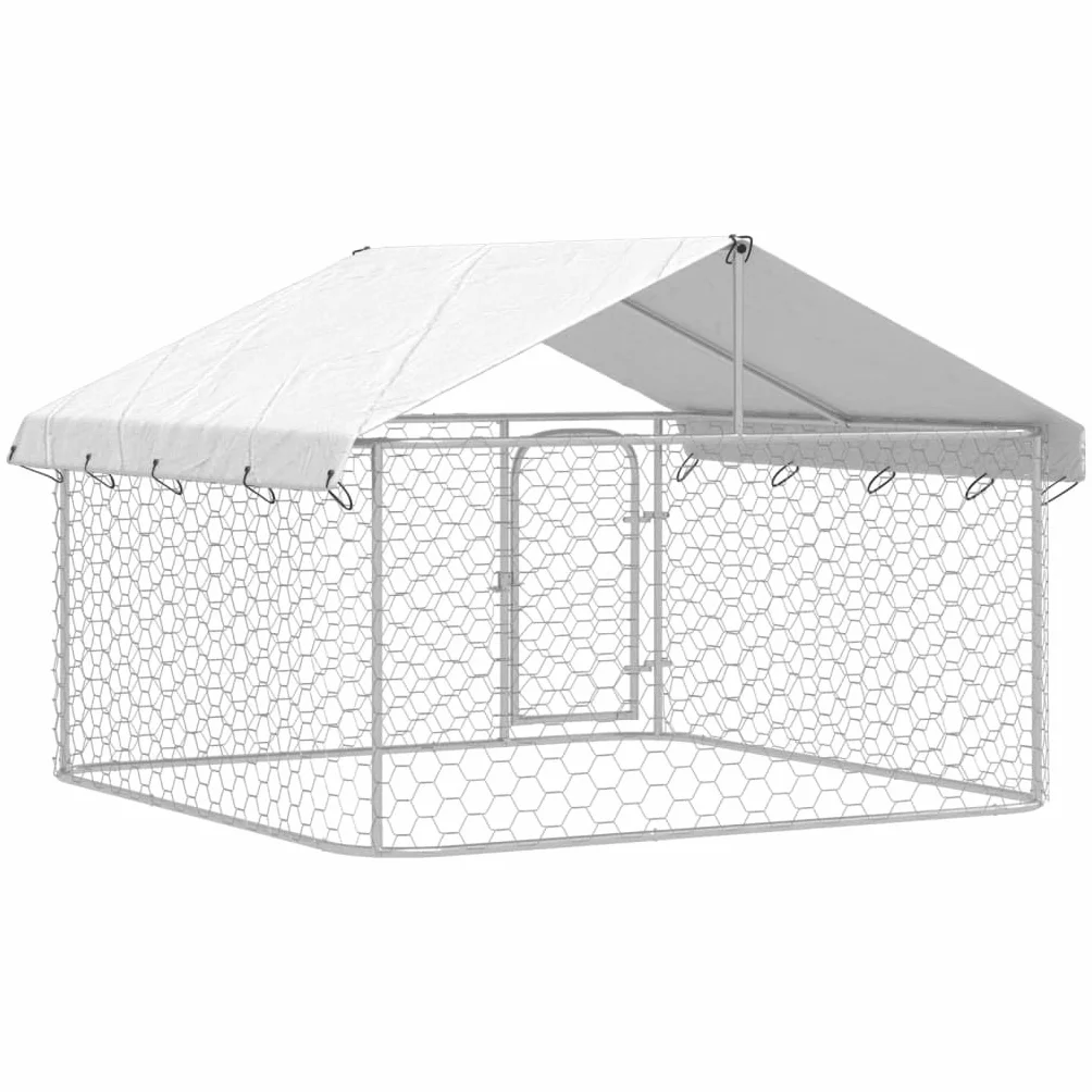 Chenil extérieur avec Toit 200x200x150 cm pour Chiens