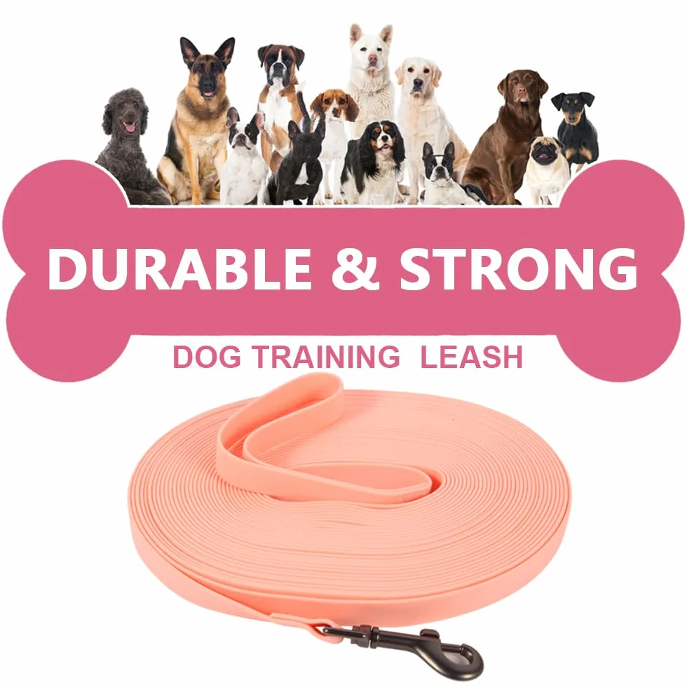 Longe pour Chien avec Poignée et Sac de Rangement, Laisses de Dressage étanches 1.5m-15m Robuste