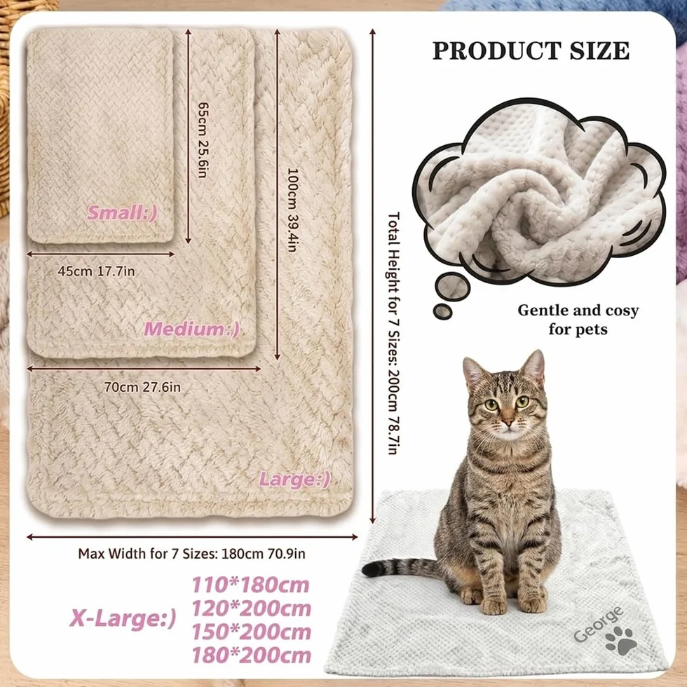Couverture Personnalisée pour Chien avec Nom et Empreinte, Protection Canapé Fauteuil