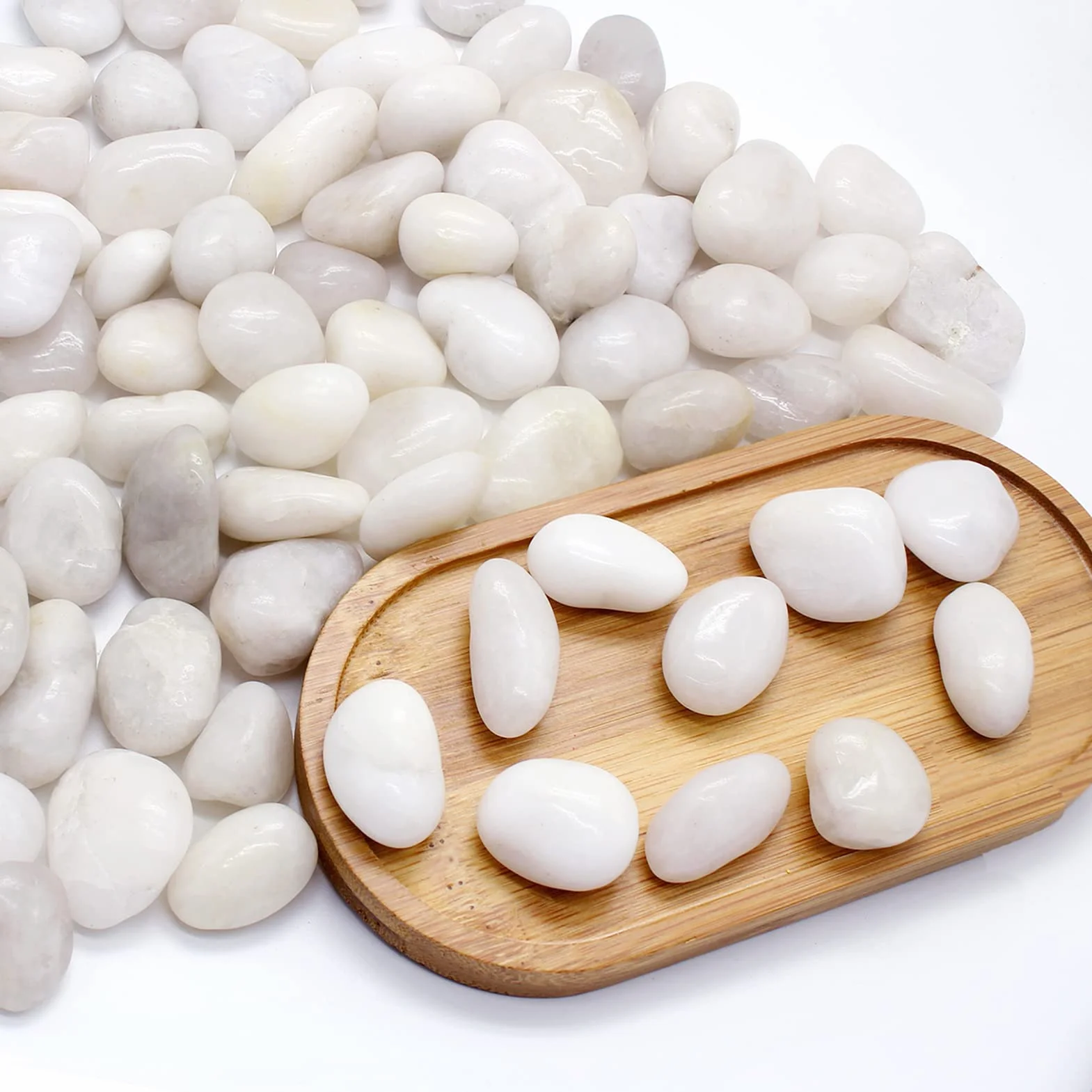 Pierres Décoratives Blanches 500g Petit Gravier Galets Poli pour Aquarium Jardin Pots de Fleurs