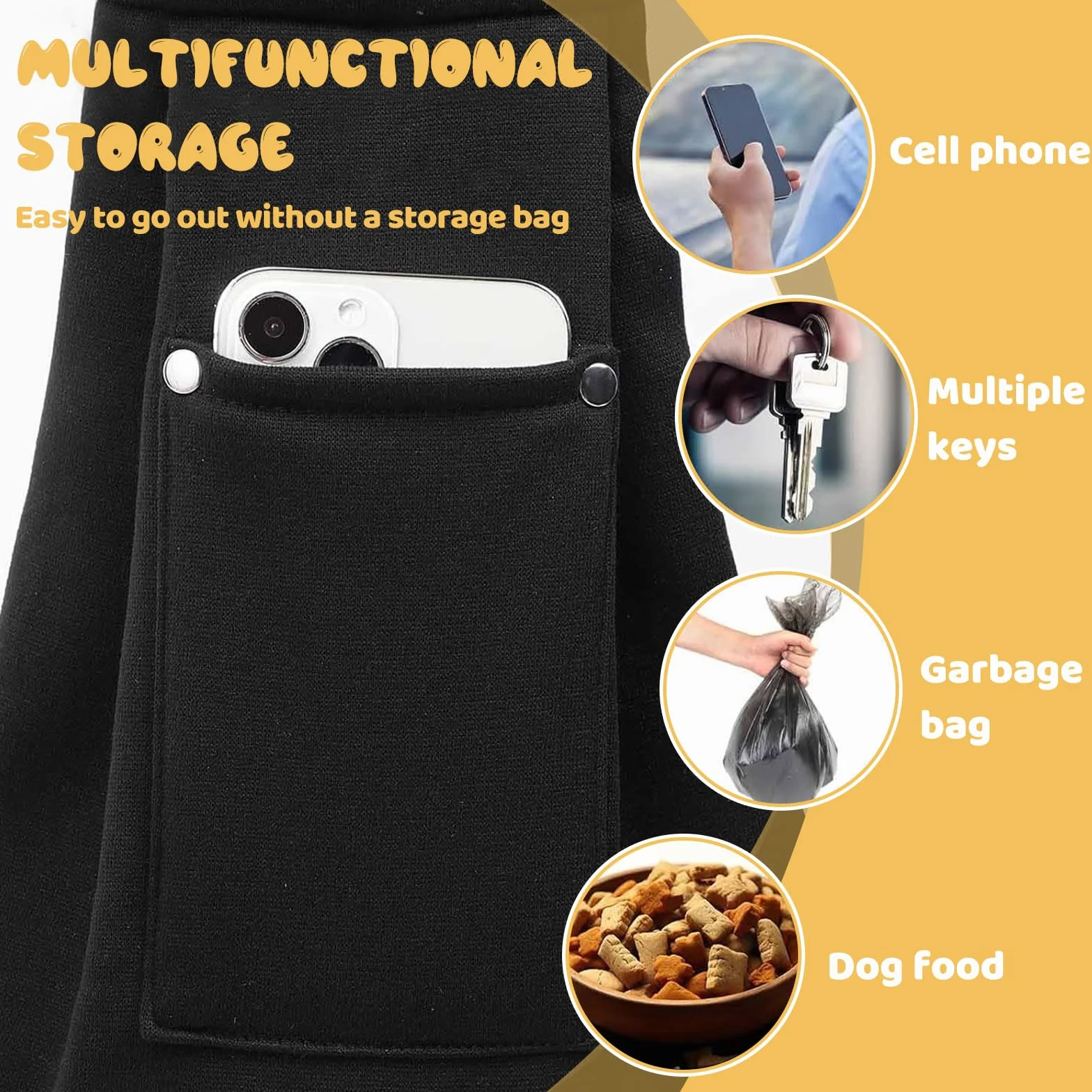 TYXHXTF Sac de Transport pour Chien Chat, Réglable Sac à Bandoulière Mains Libres Petit Chien, Portable Bandoulière pour Animal de Compagnie avec médaille, pour l'extérieur, Les Voyages, Marche（Noir）