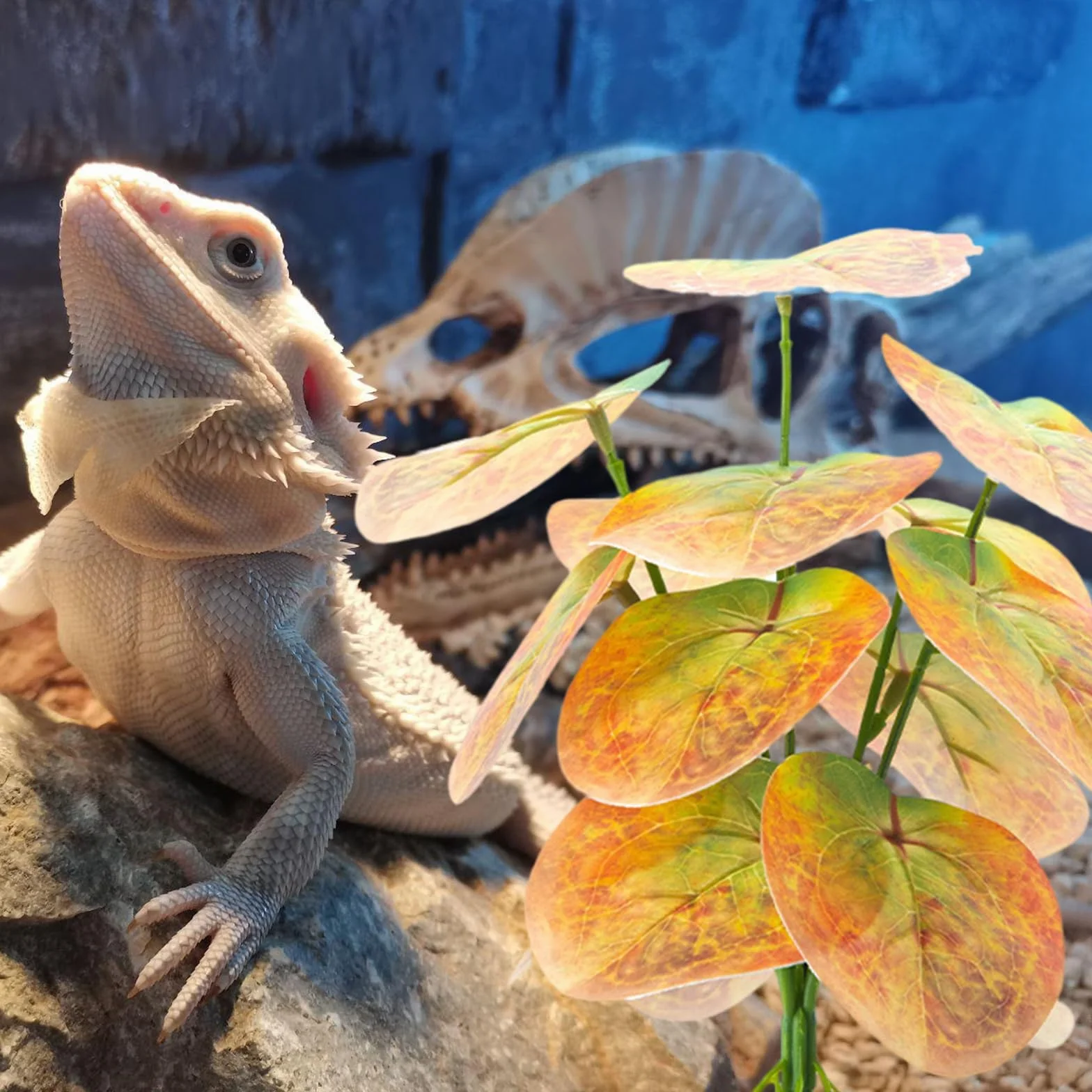 Plante pour reptiles - Plante flexible - Terrarium - Jungle Habita - Pour lézards et serpents - Décoration fausse plante
