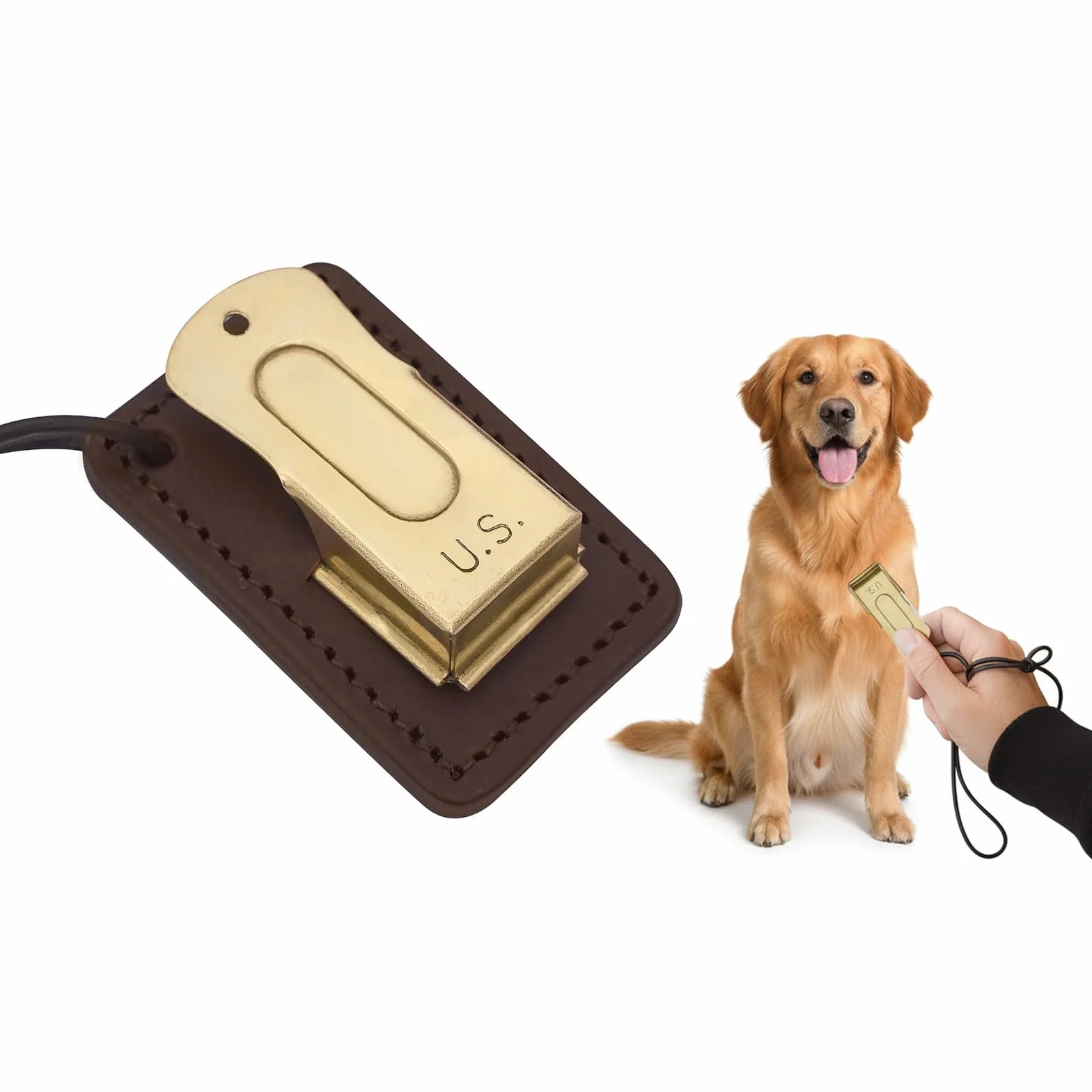 Mythrojan Brass and Steel Pet Training Clicker Puppy Dog Training Dog Clicker Cricket Clicker U.S. Engraved WII Military Gear Metal Clicker