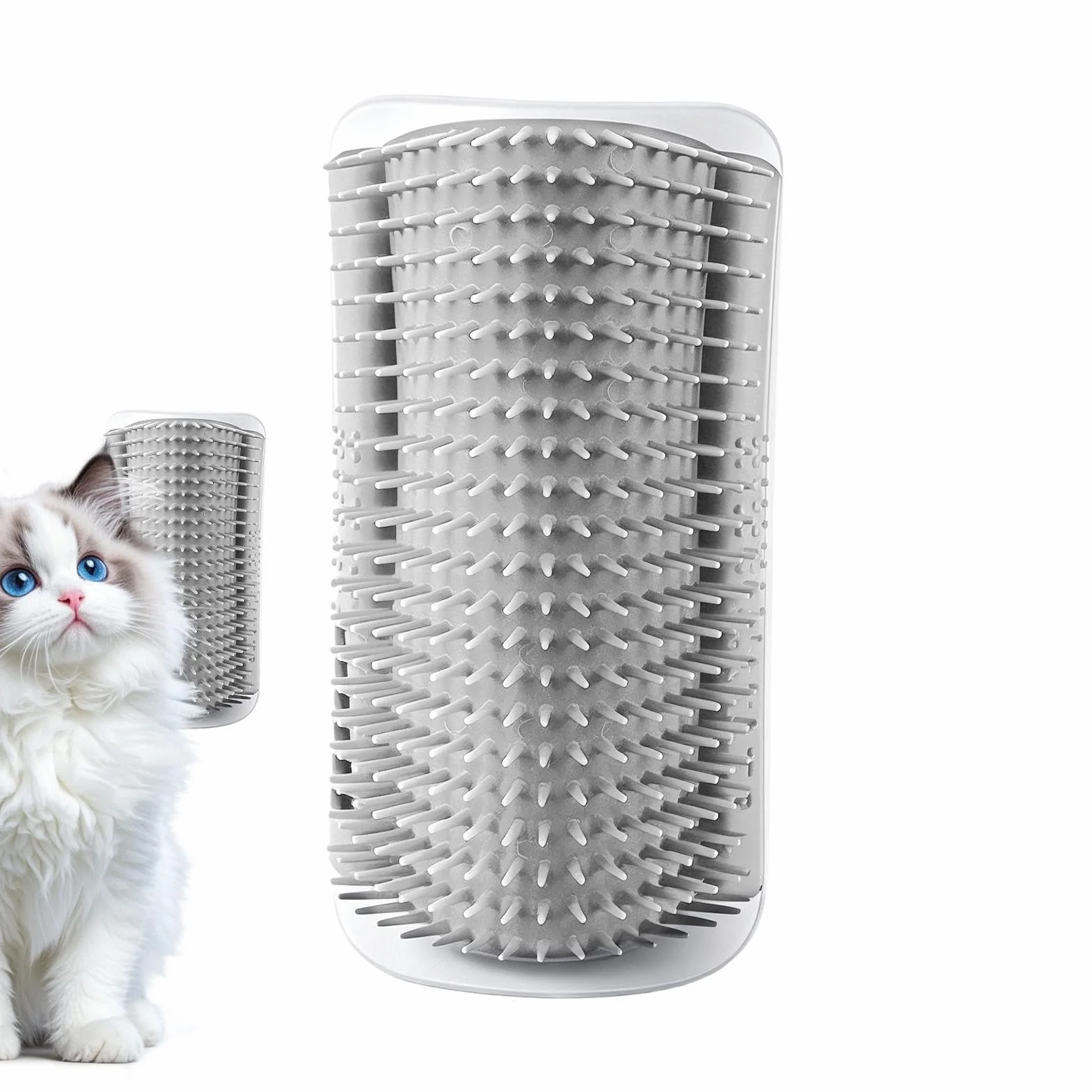 Brosse de toilettage automatique pour chat, ensemble mural d'angle, système de peigne de massage anti-stress