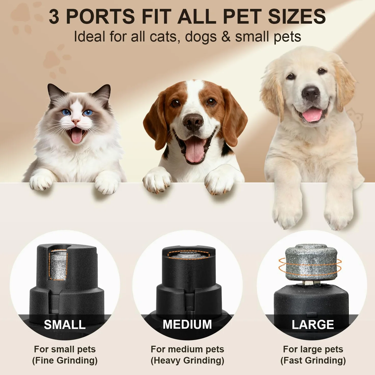 Broyeur à ongles pour chien, tondeuse à ongles portable pour chiens, outil de toilettage électrique silencieux