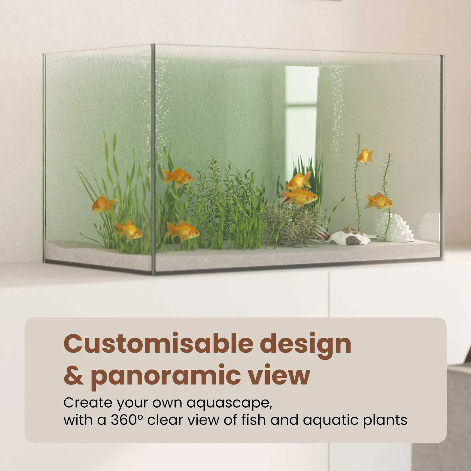 vidaXL Aquarium en Verre 50x30x30 cm Moderne Vitrine Réservoir Transparent