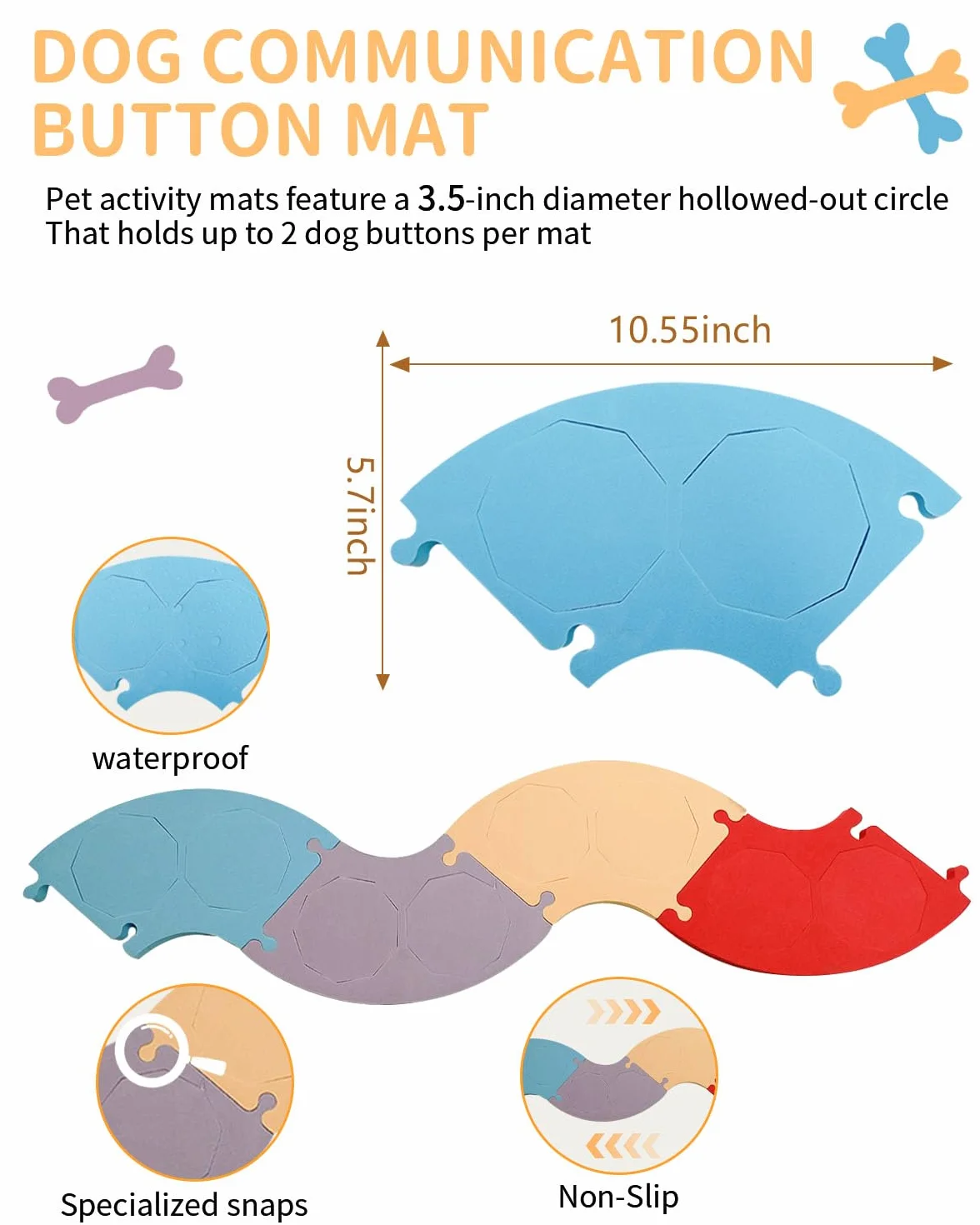 8 Boutons de Communication pour Chien colorés, Bouton de Conversation pour Chien, Bouton pour Chien, 50 Autocollants et 4 plaques d'accessoires pour Apprendre à Votre Chien à Parler