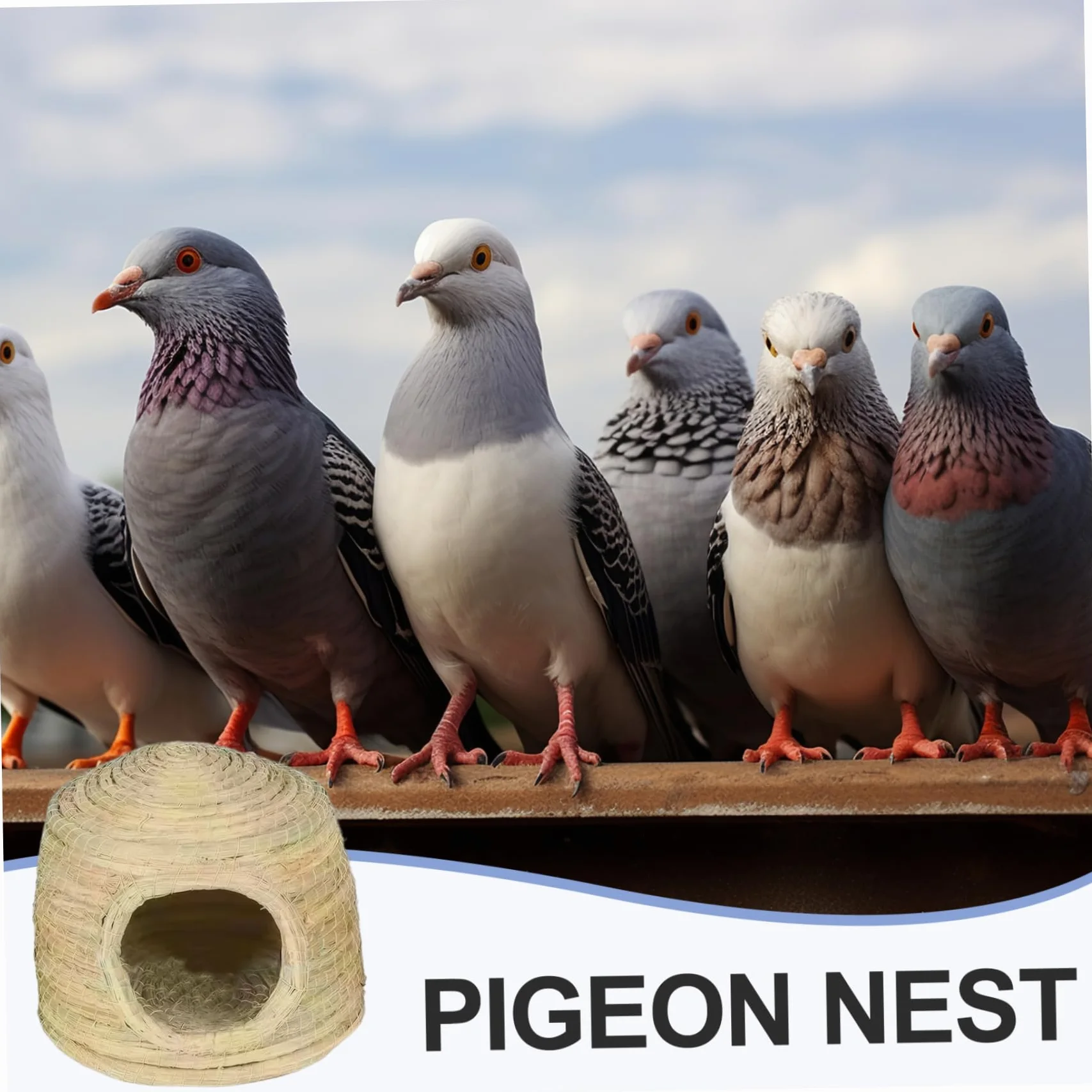 Nichoir en paille pour cage d'oiseau, maison d'oiseau portable pour perruche et pigeon