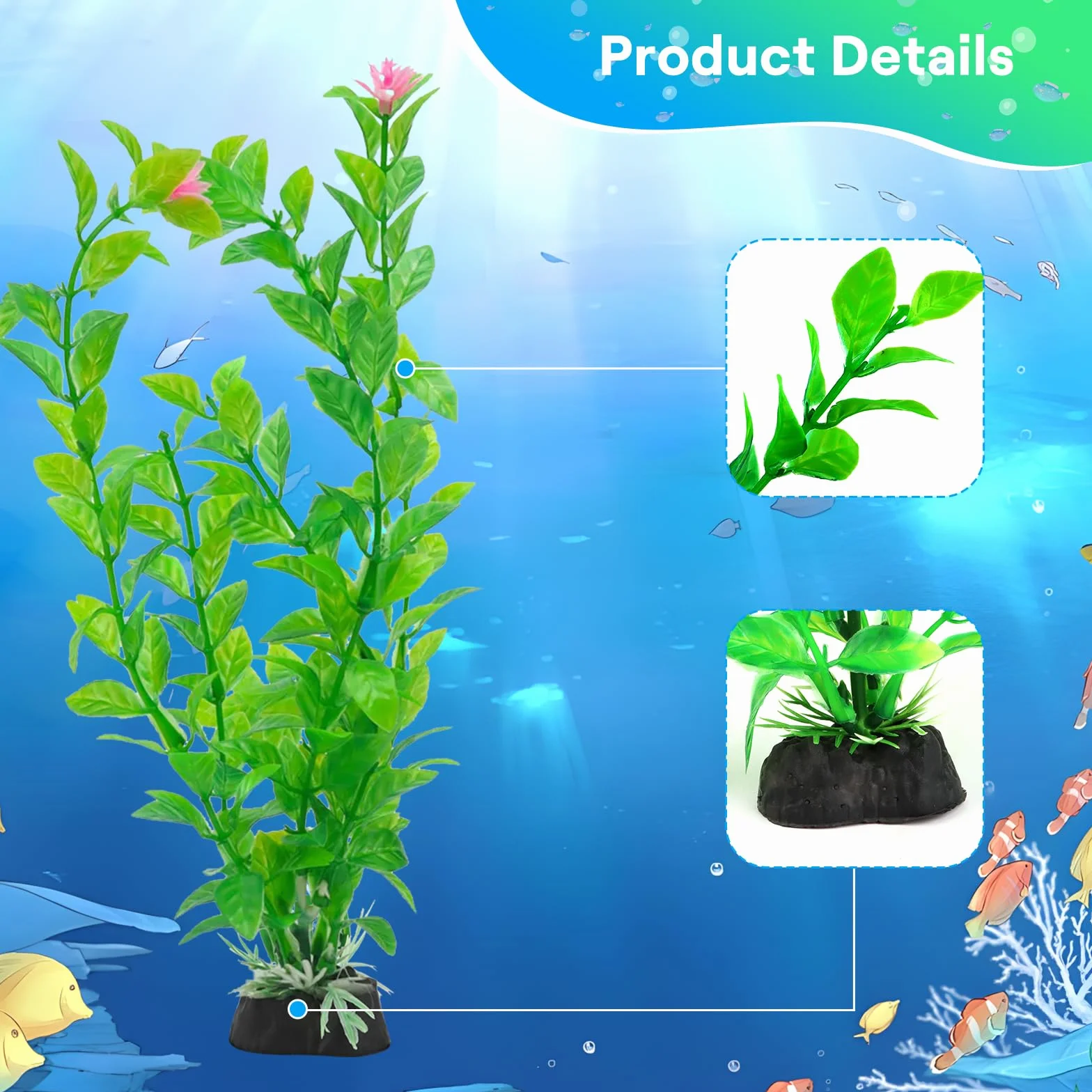 Plante Artificielle Aquarium Decoration 10 Pièces Vert
