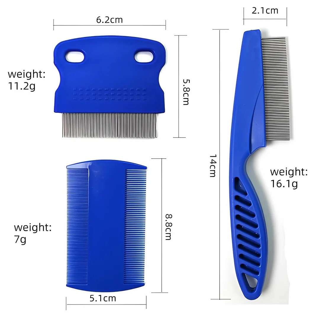 5 Pièces peignes anti-puces en acier inoxydable avec dents arrondies pour chats et chats, Peigne anti puces pour chat, peigne à poils épais, peigne à dents fines pour chien et chat