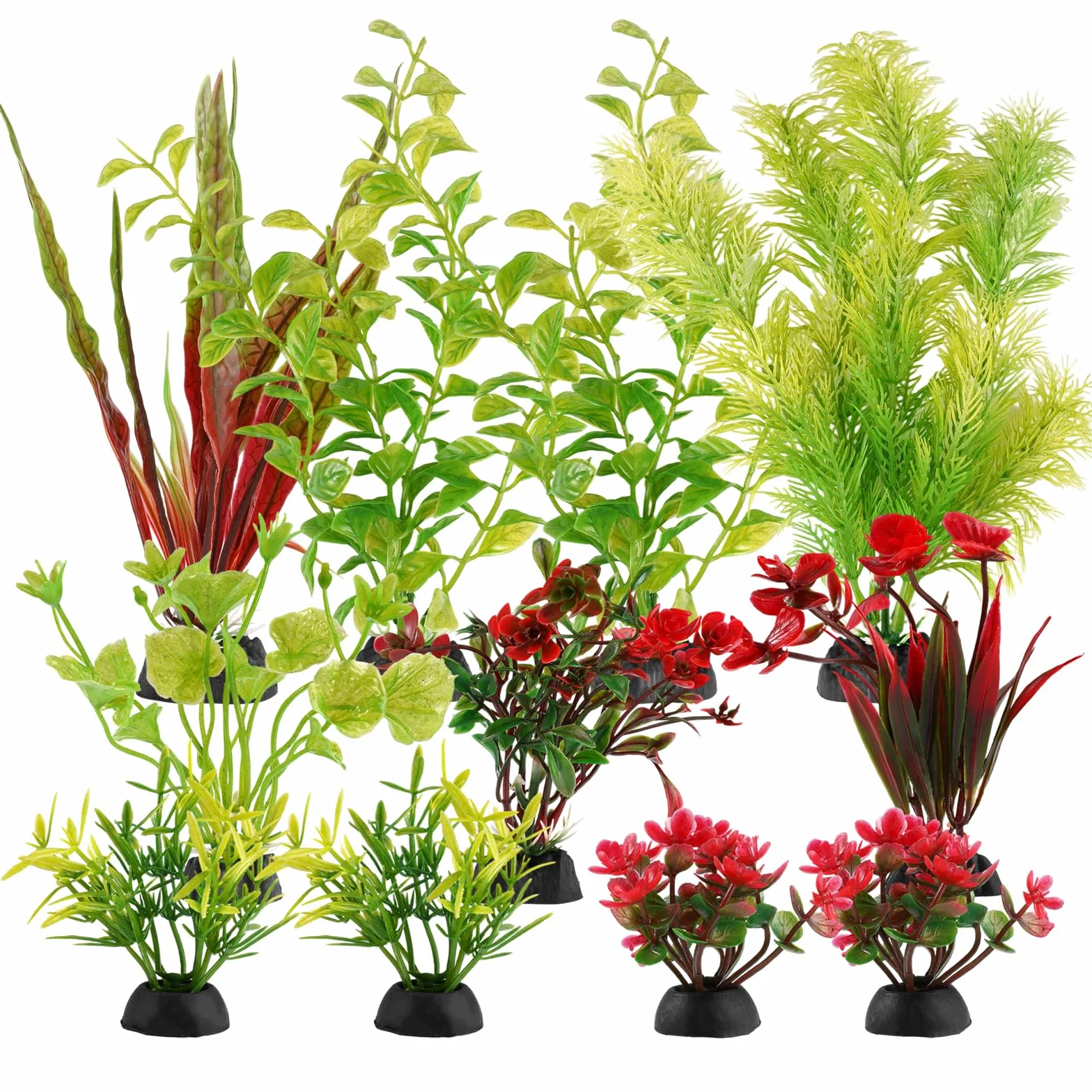 Zyren 11 Pièces Plantes Artificielles pour Aquarium Décoration Cachette Poissons