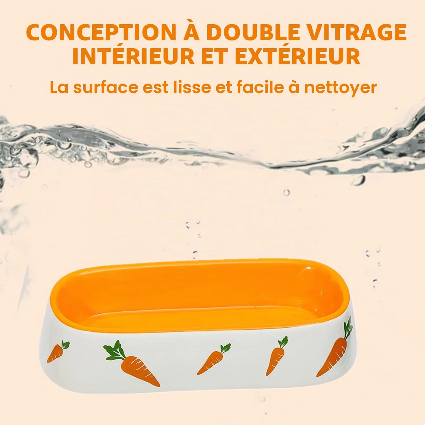 Gamelle en céramique pour lapin, hamster, chinchilla, furet