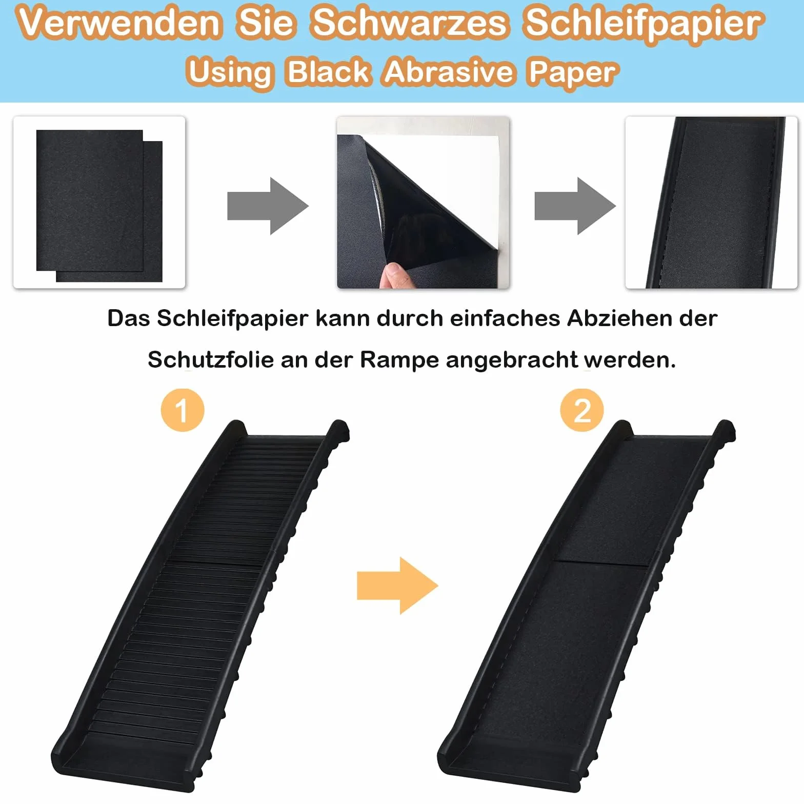LZQ Rampe pour chien et animal de compagnie - Pliable - Antidérapante - Pour grands animaux de compagnie jusqu'à 90 kg - Noire