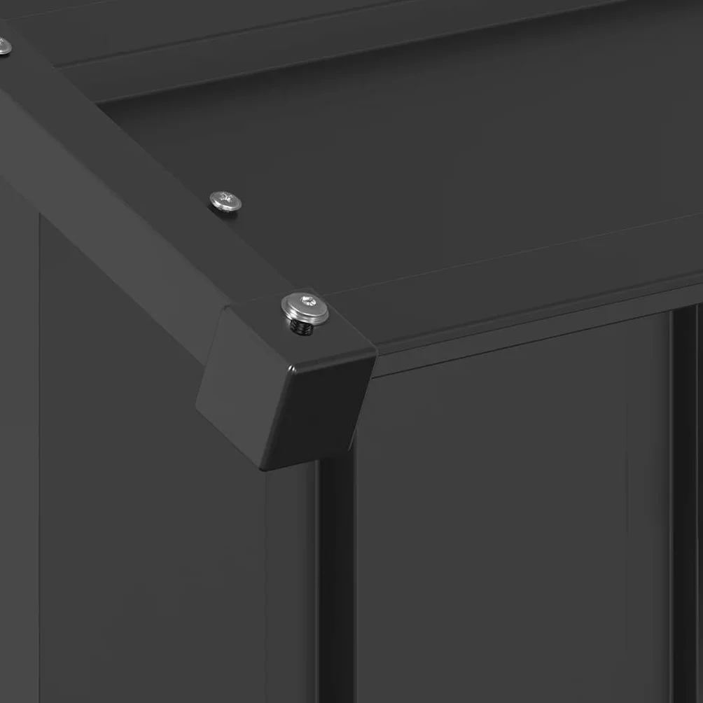 Niche pour Chien Extérieur Métal, Chenil Cage avec Toit Noir 83x130x85 cm Acier Galvanisé